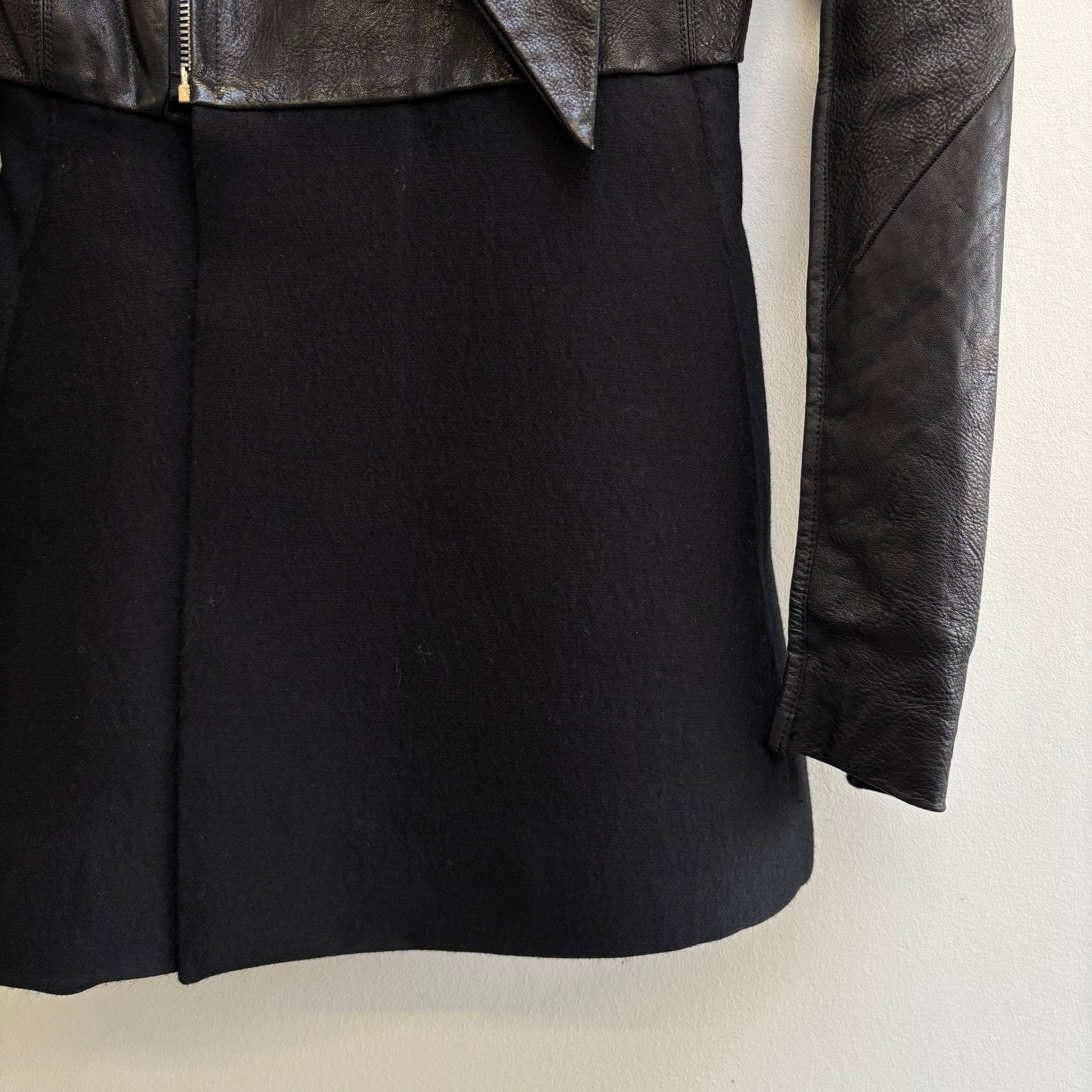FW10 Rick Owens ‘GLEAM’ Long Leather Wool Jacket - Image 9