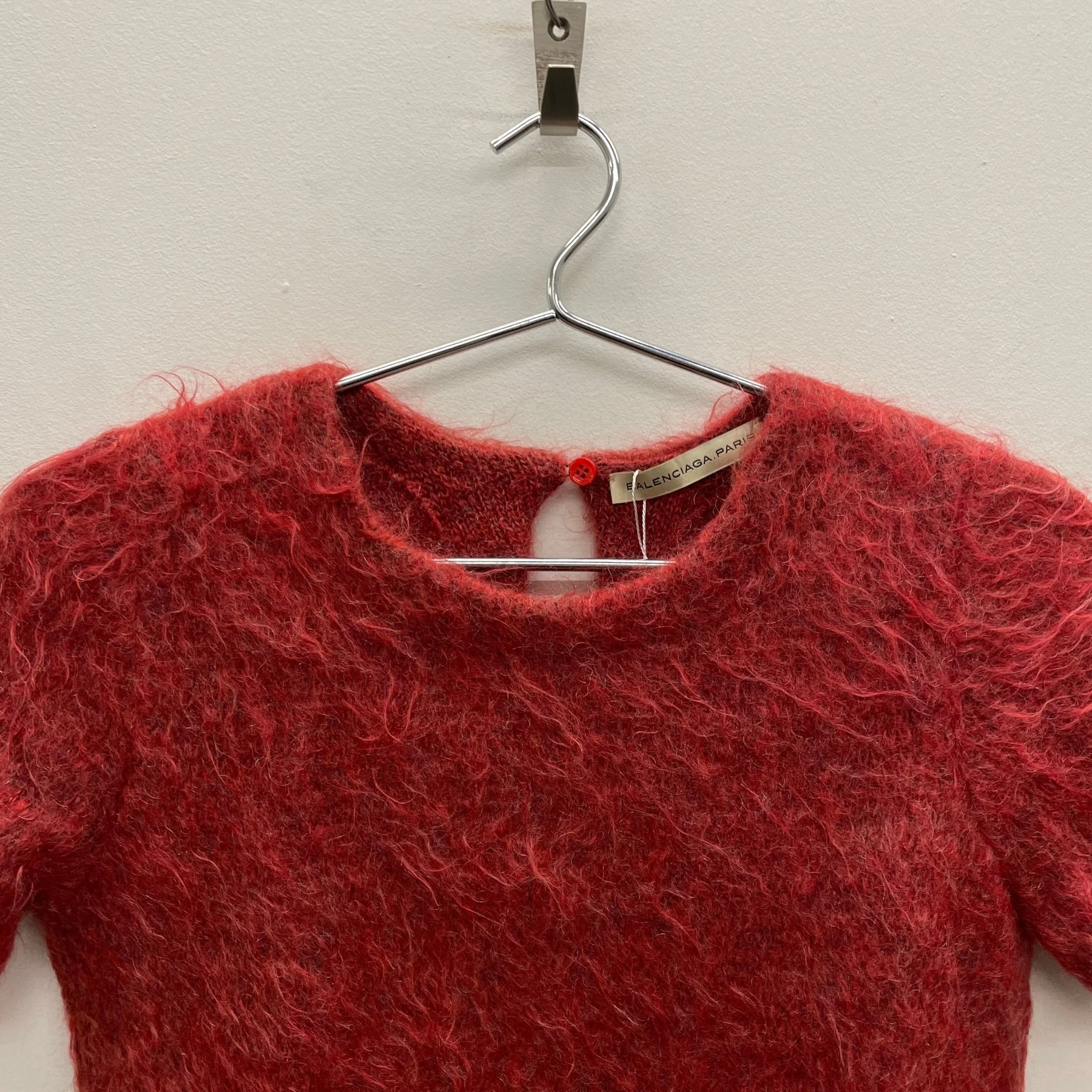 FW11 Balenciaga By Nicholas Ghesquiere Red Mohair Top - Image 3