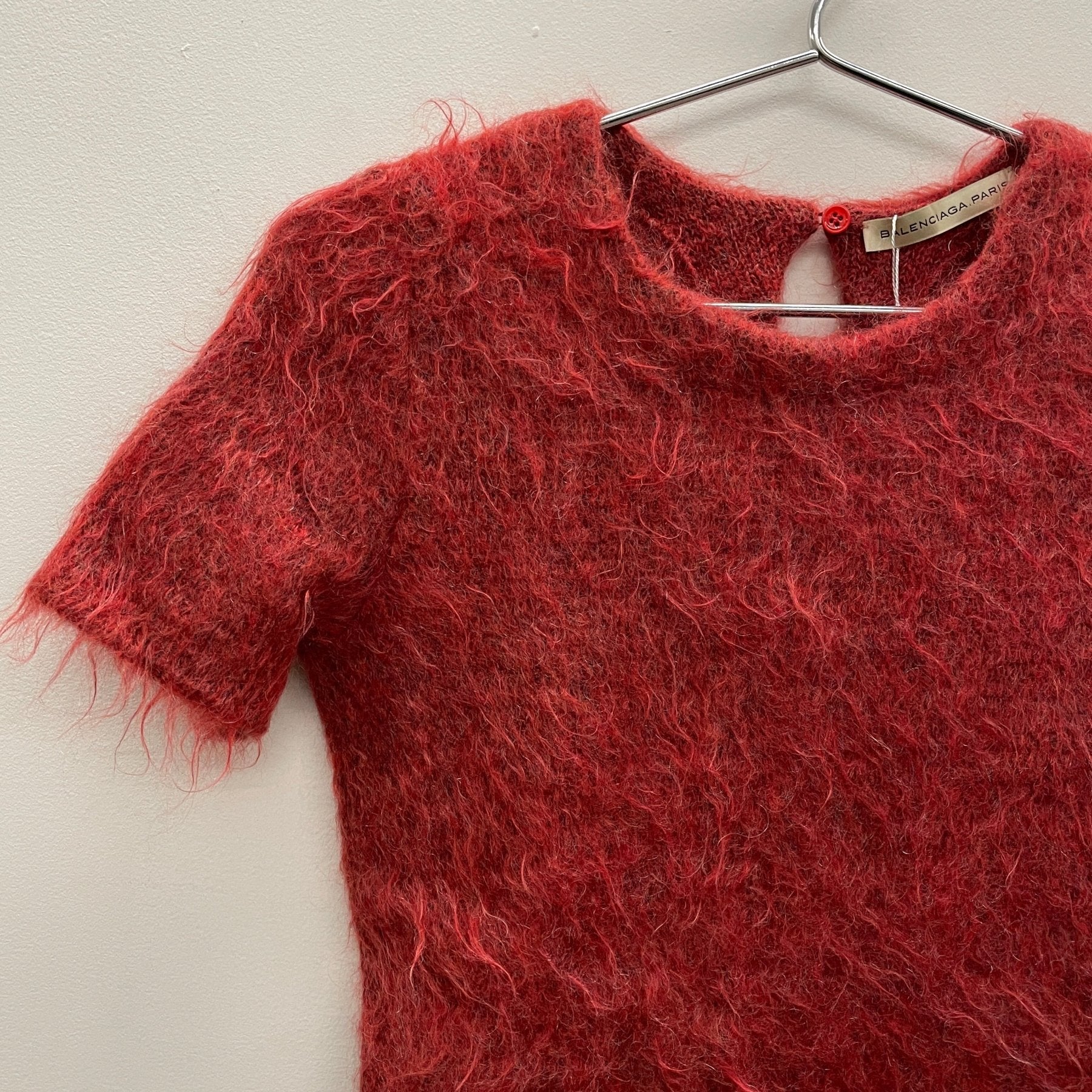 FW11 Balenciaga By Nicholas Ghesquiere Red Mohair Top - Image 4