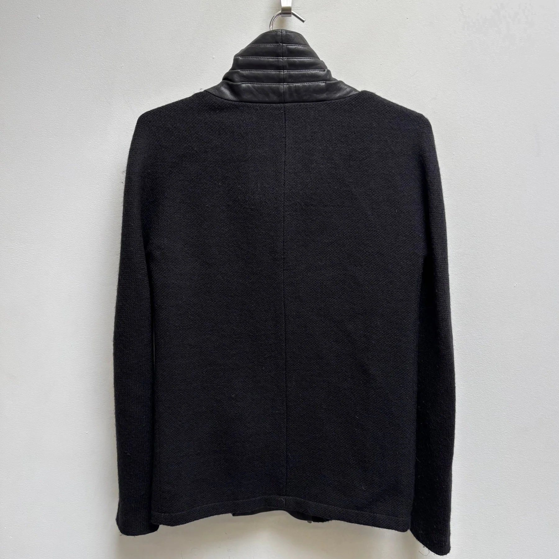 FW11 Haider Ackermann Draped Leather Wool Zip Up Jacket - Image 2