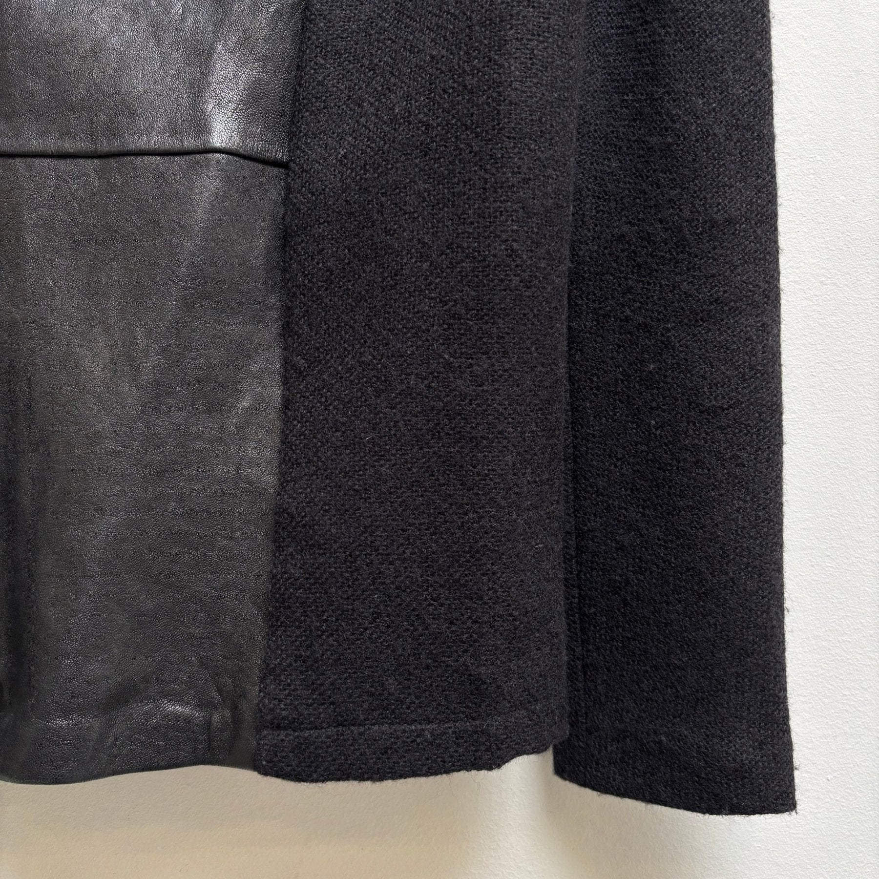 FW11 Haider Ackermann Draped Leather Wool Zip Up Jacket - Image 5