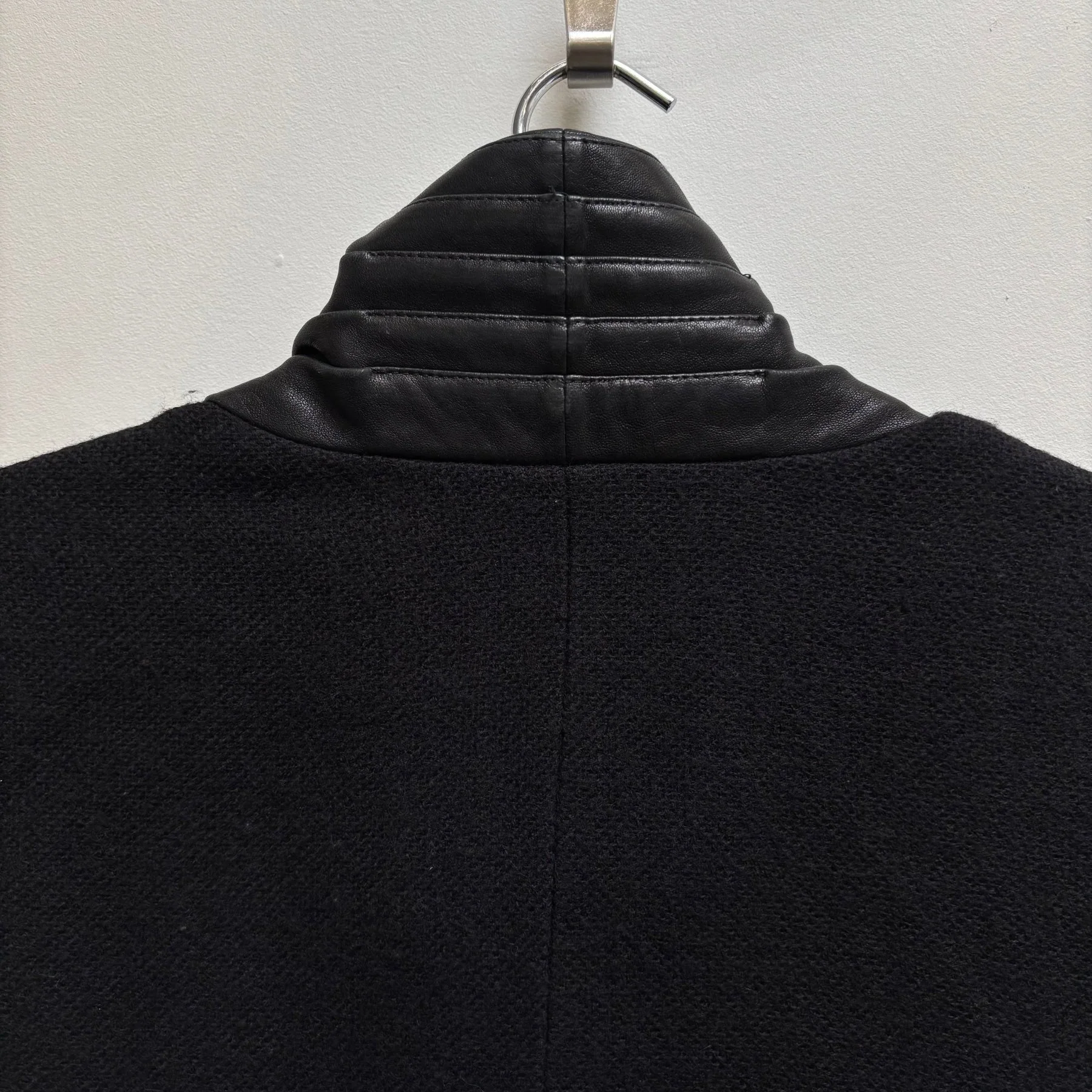FW11 Haider Ackermann Draped Leather Wool Zip Up Jacket - Image 7