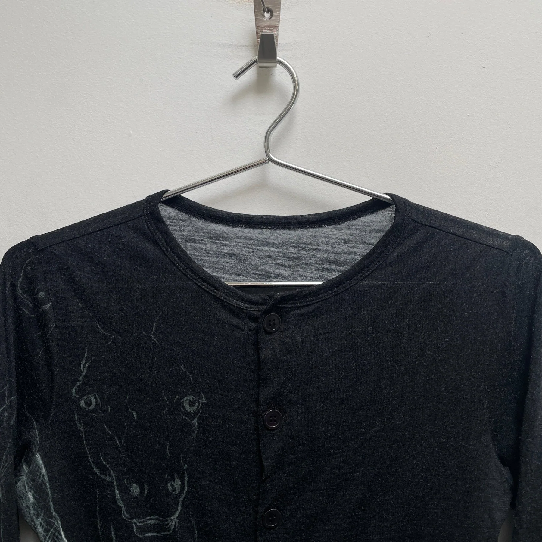 FW12 Yohji Yamamoto Horse Print Button-Up Longsleeve - Image 3