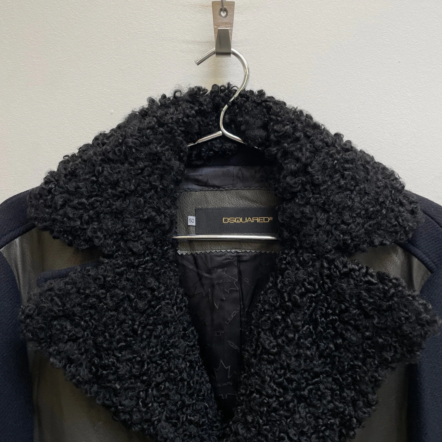 FW13 Dsquared2 Wool-Leather Hybrid Napoleon Jacket - Image 4