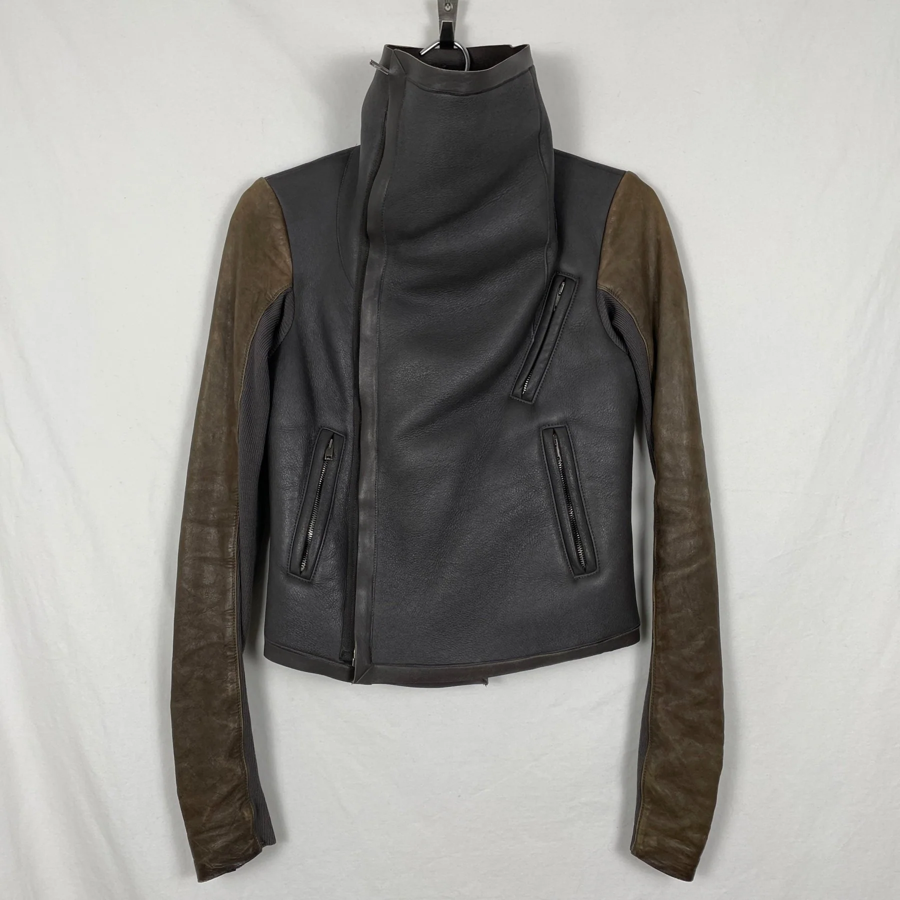 FW13 Rick Owens "Plinth" Biker Leather Jacket - Image 2