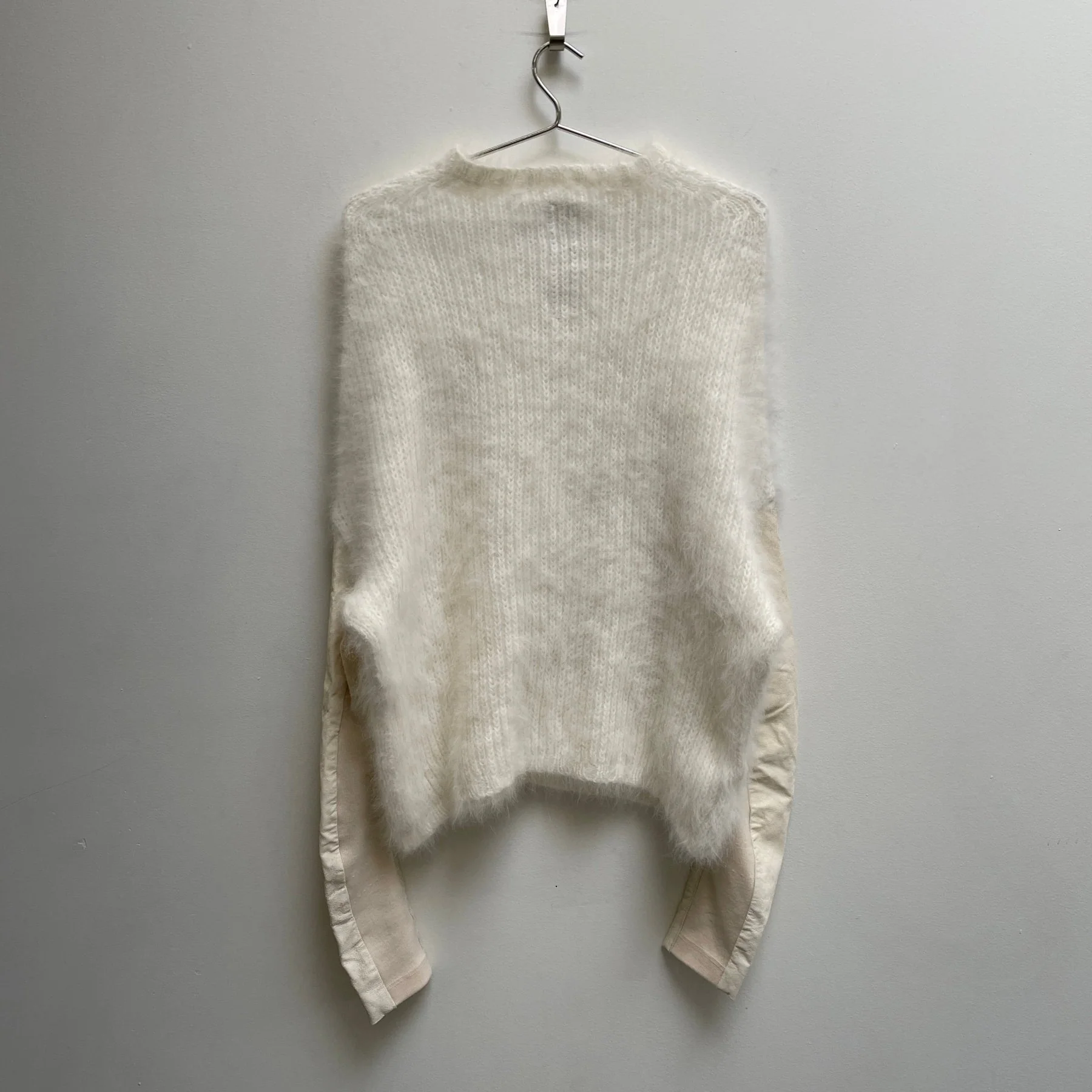 FW13 Rick Owens “PLINTH” Leather Sleeve Alpaca Sweater - Image 2