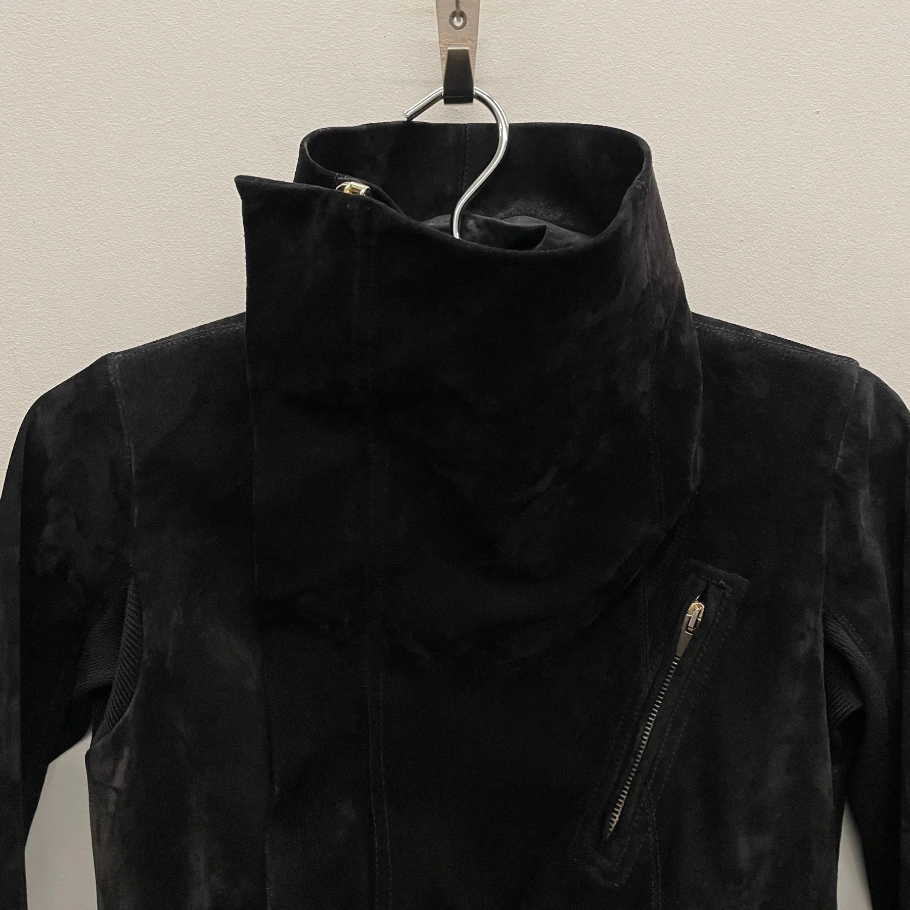 FW13 Rick Owens "Plinth" Suede Motorcycle Jacket - Image 4
