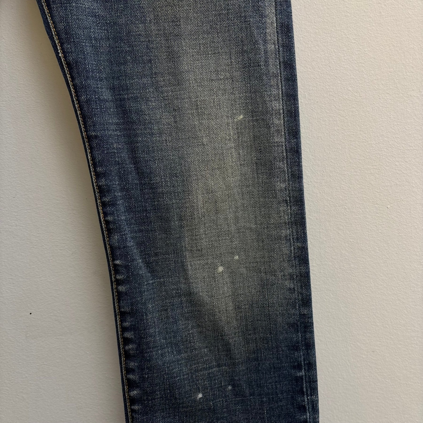 FW13 Saint Laurent Paris Splattered Mid Wash Jeans - Image 7