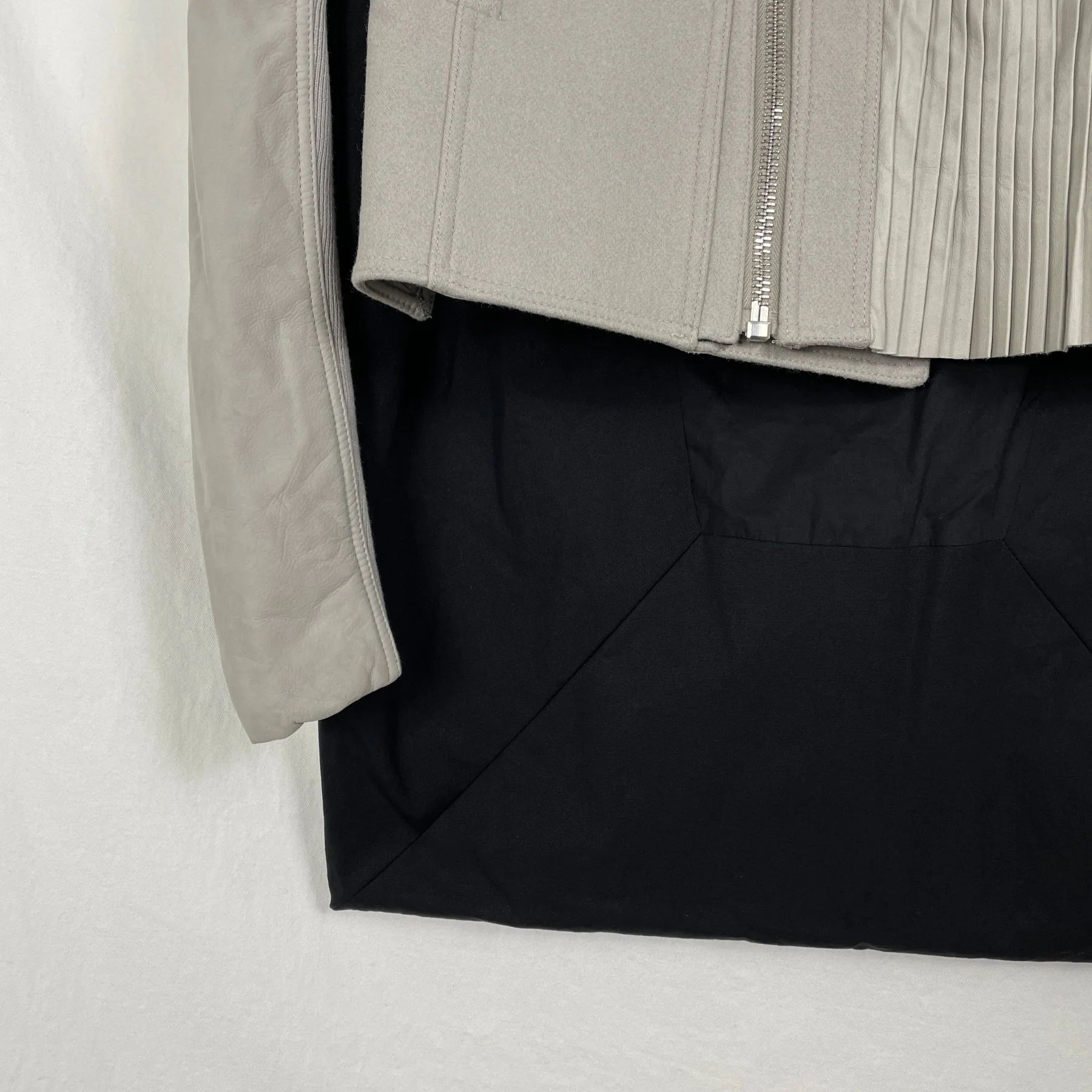 FW14 Rick Owens Split Biker Frilled Jacket - Image 7