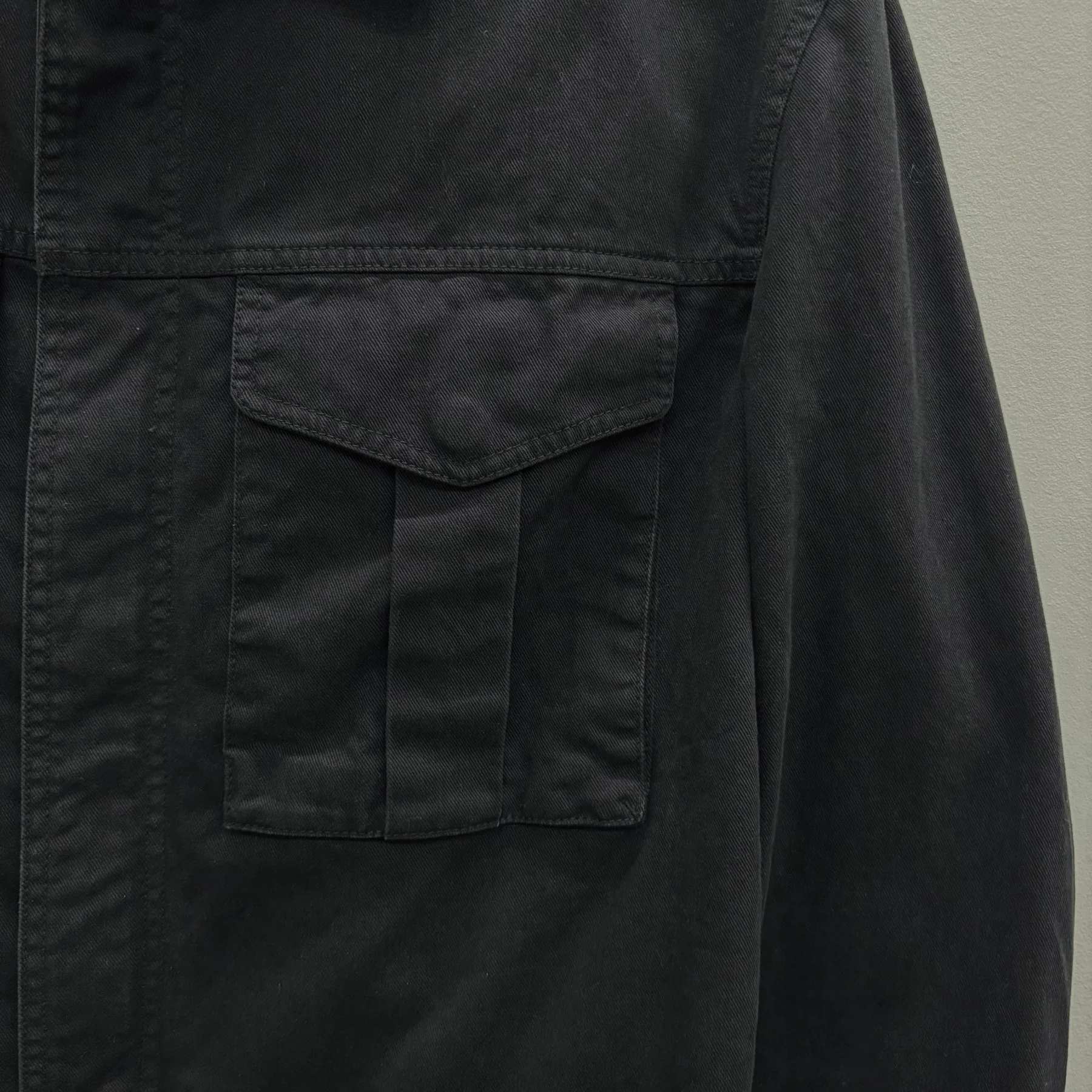 FW15 Saint Laurent Paris By Hedi Slimane Black Twill Utility Jacket - Image 4