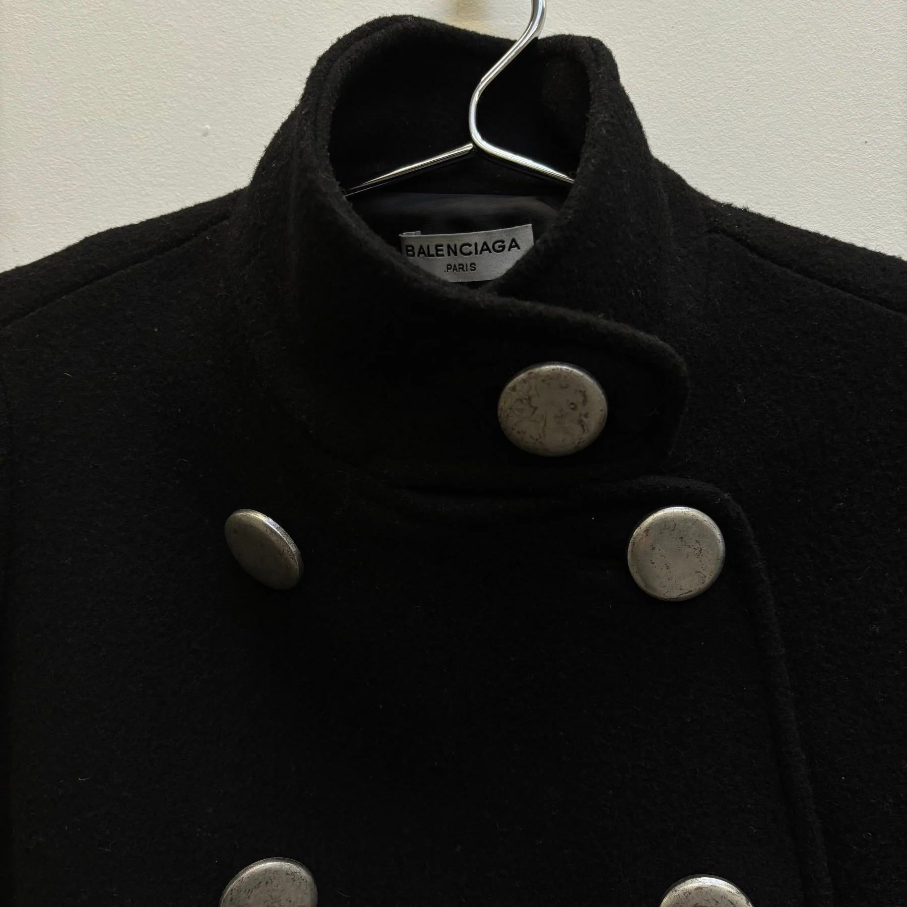FW16 Balenciaga Metal Button Peacoat - Image 3