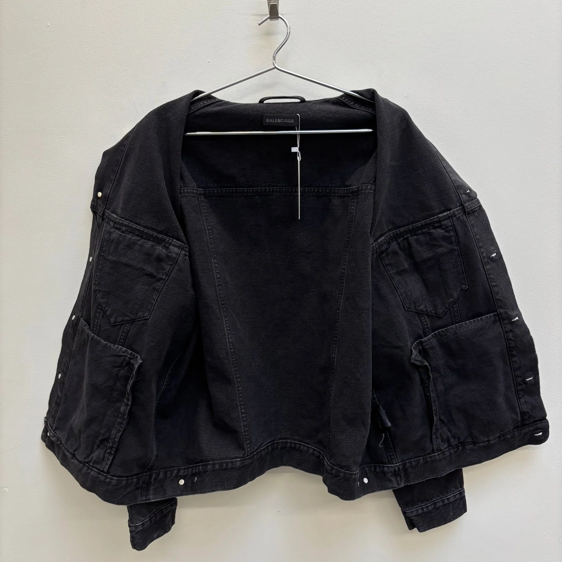 FW18 Balenciaga Trucker Paris Denim Jacket - Image 11