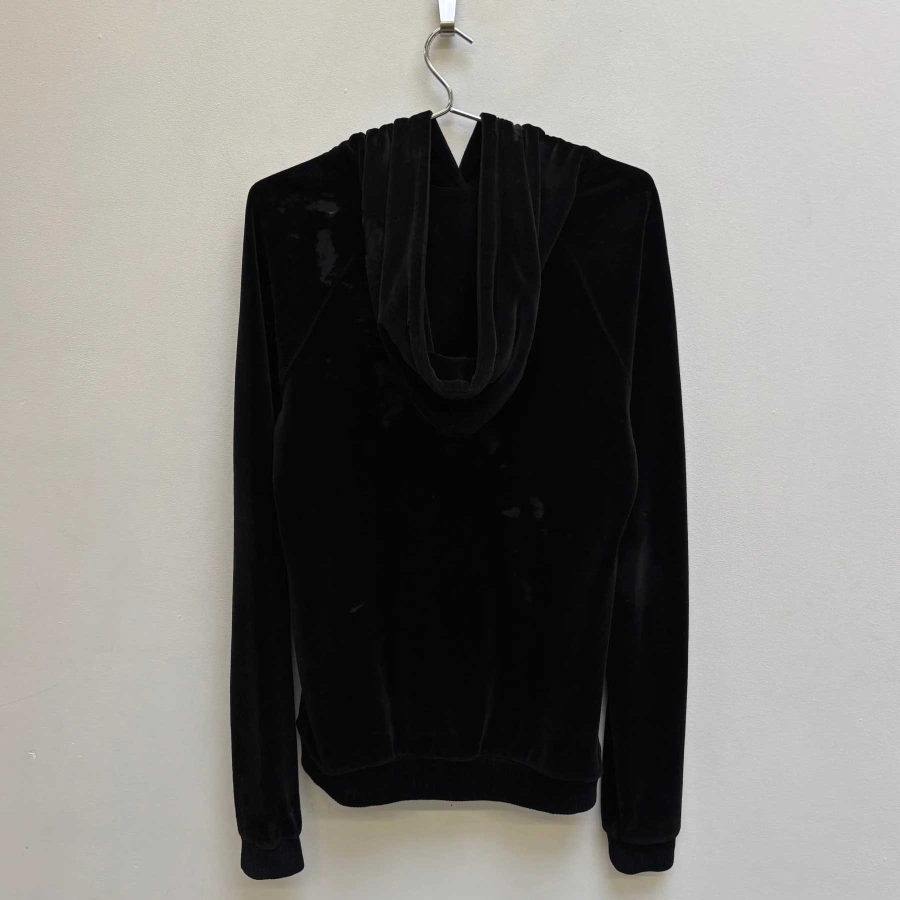 FW18 Saint Laurent Paris Distressed Velvet Hoodie - Image 2