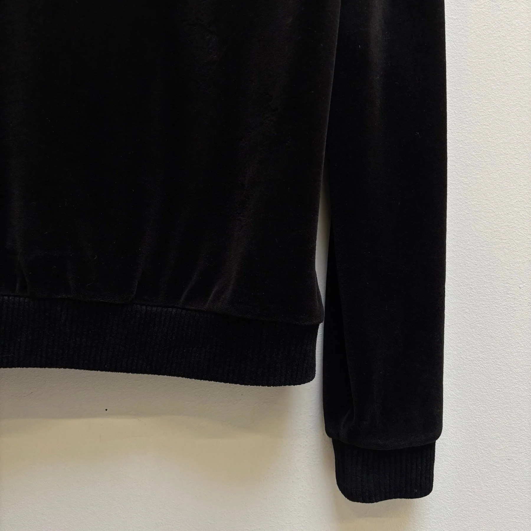 FW18 Saint Laurent Paris Distressed Velvet Hoodie - Image 9