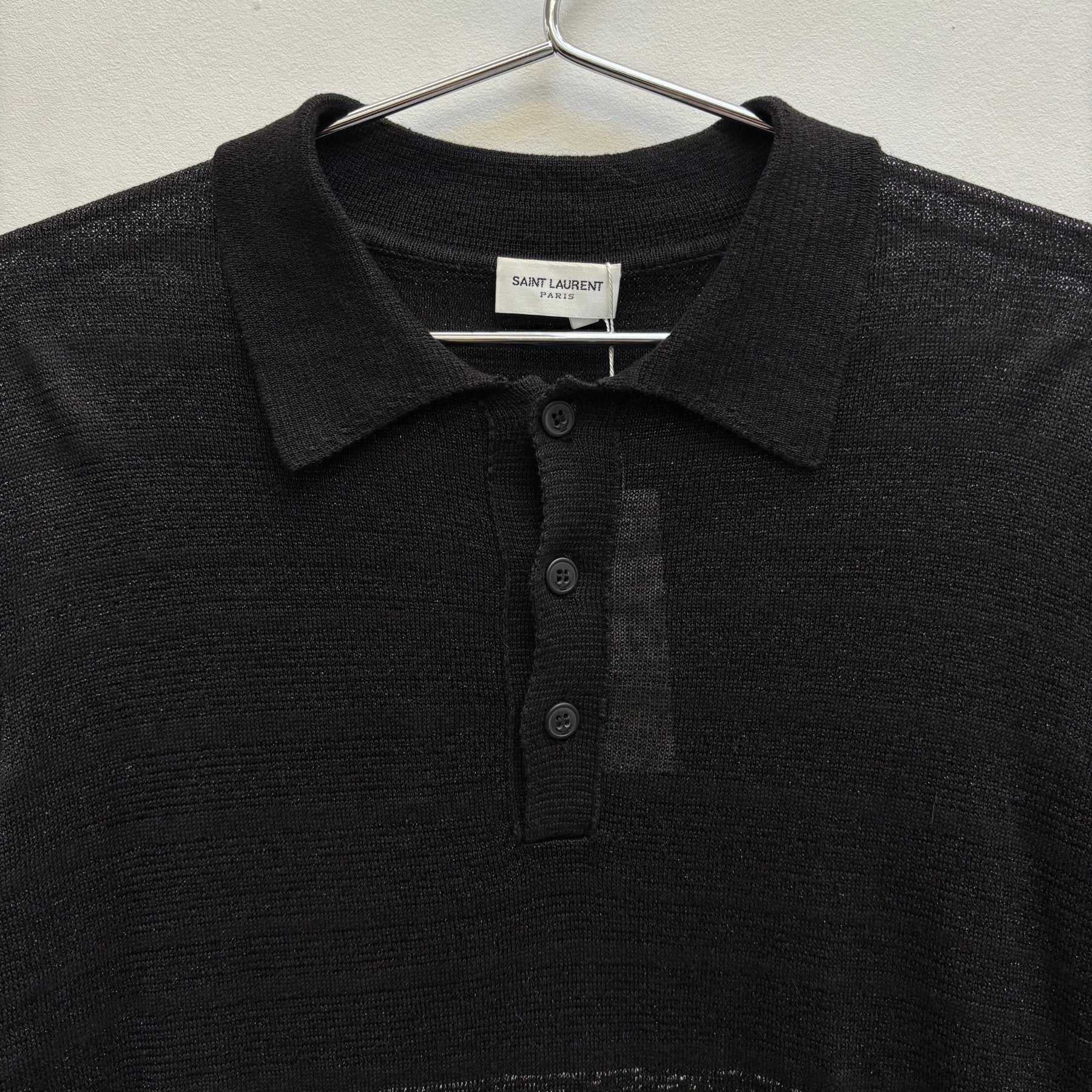FW18 Saint Laurent Paris Striped Knit Polo - Image 3