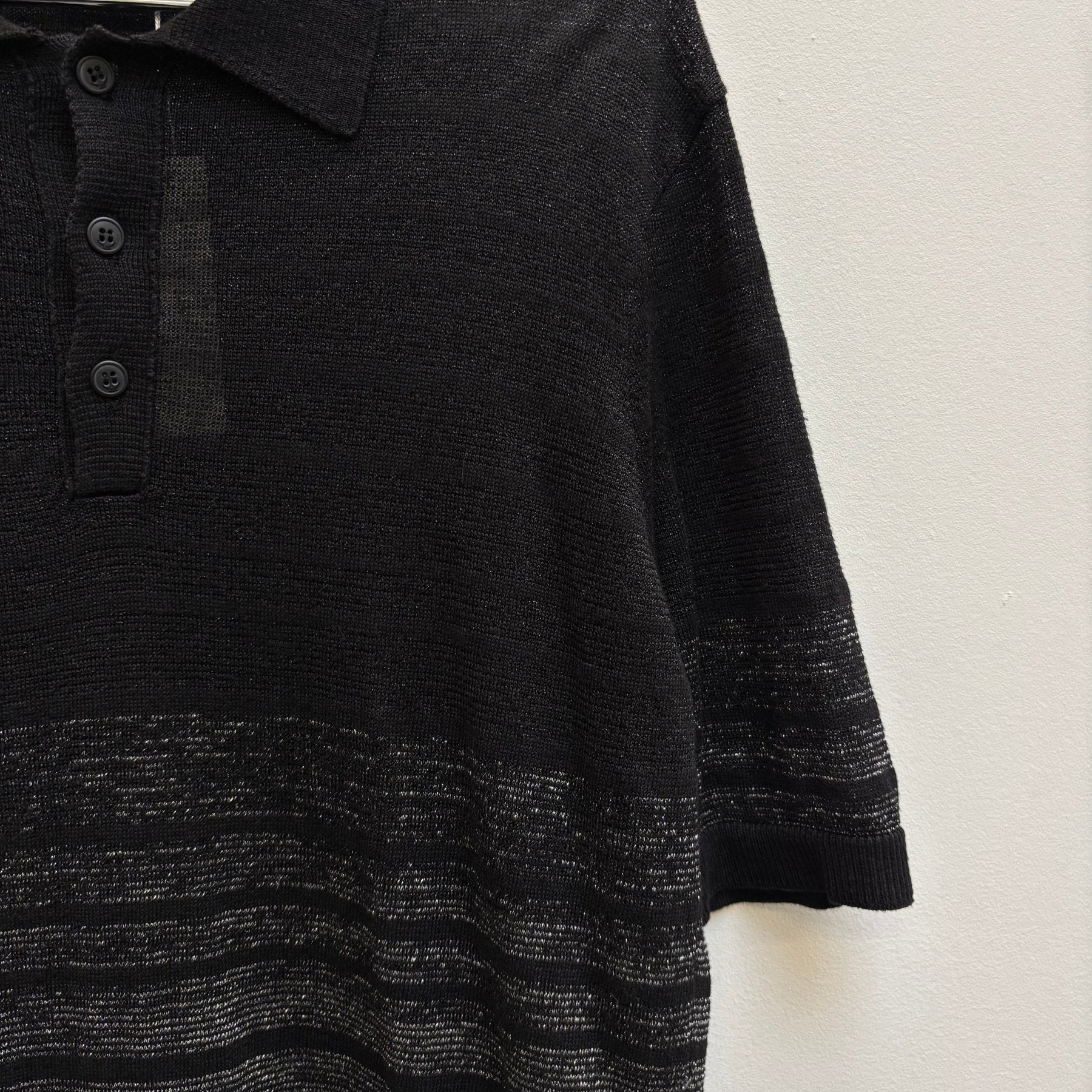 FW18 Saint Laurent Paris Striped Knit Polo - Image 4