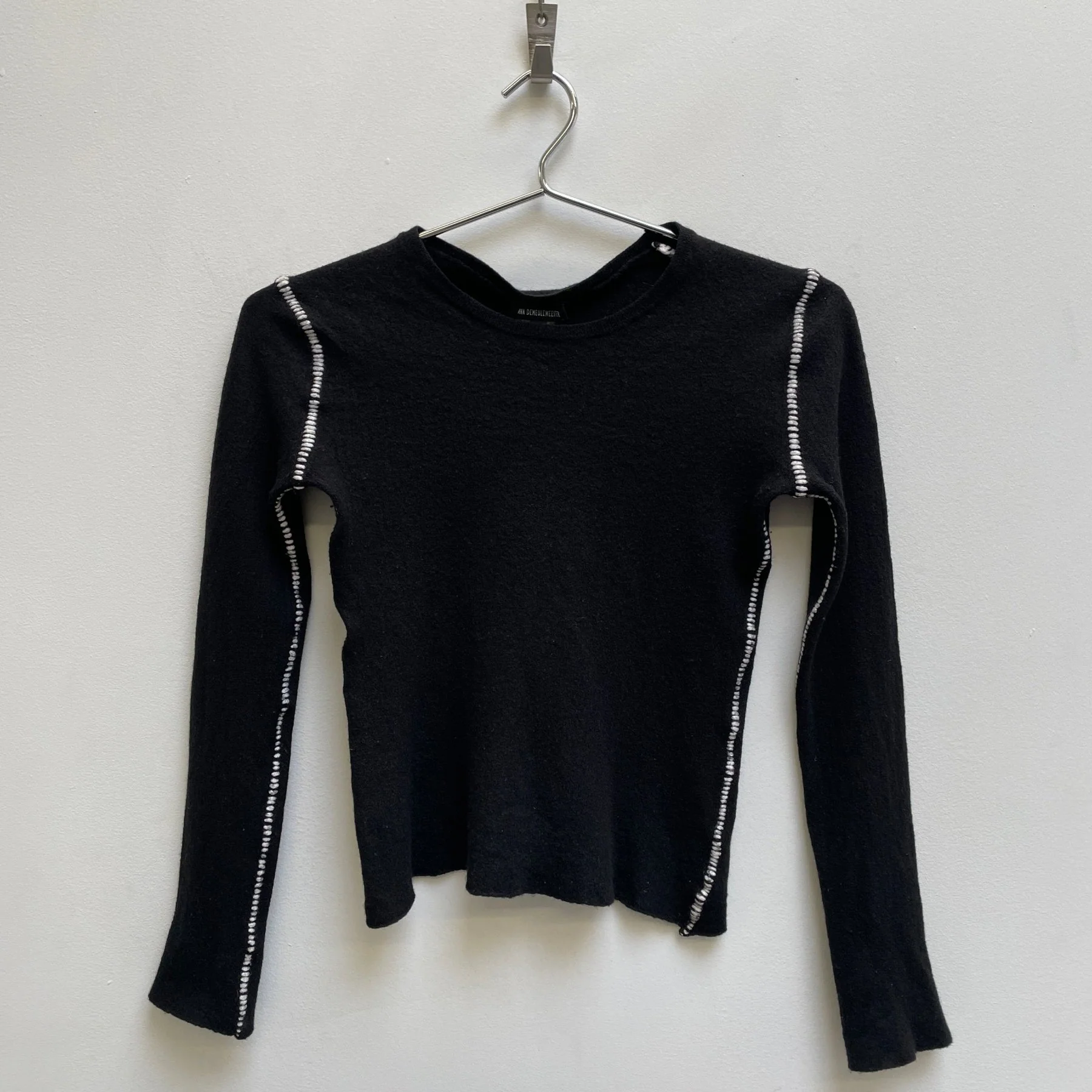 FW19 Ann Demeulemeester Contrast Stitching Wool Sweater