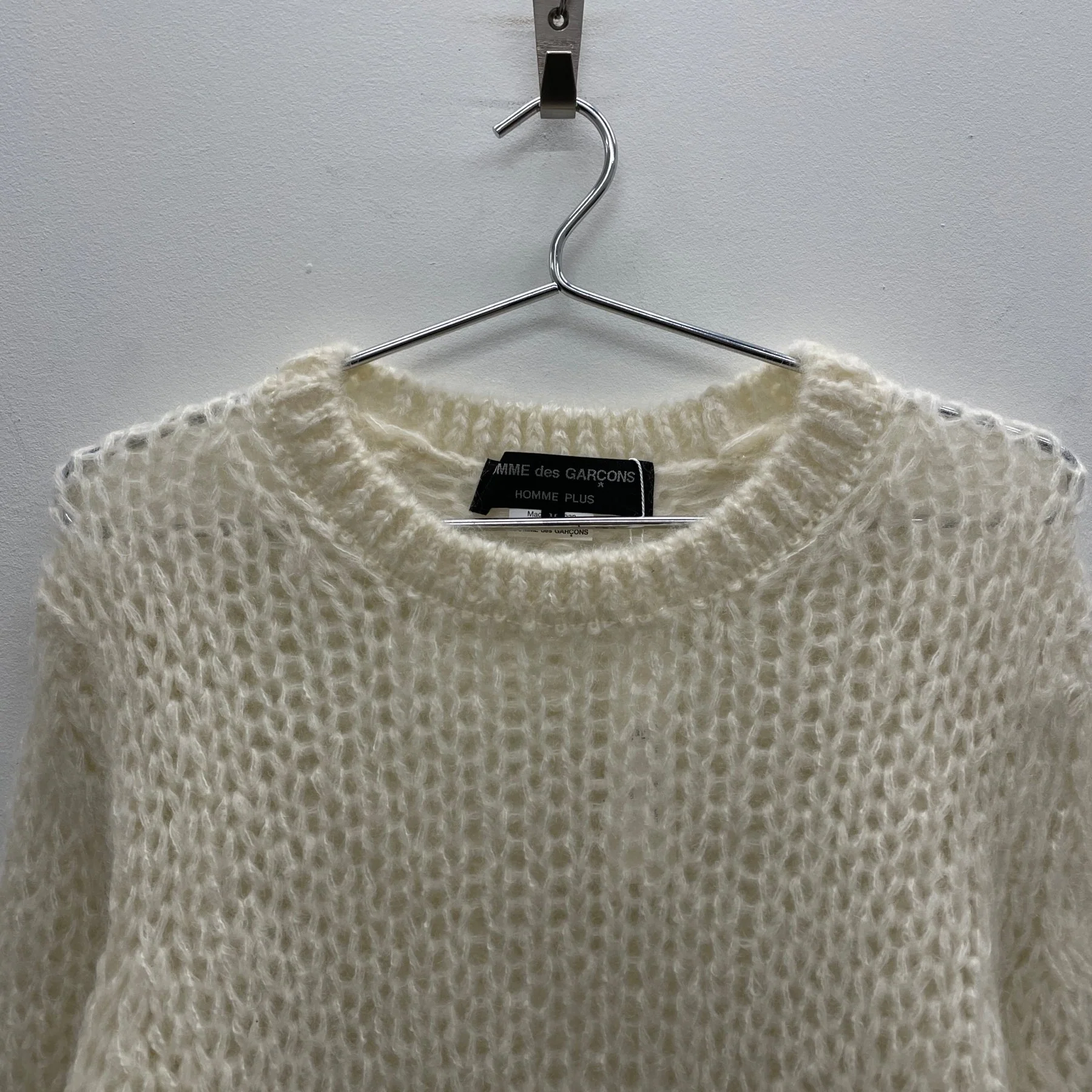 FW24 Comme Des Garçons Homme Plus Loose Knit Mohair Sweater - Image 3