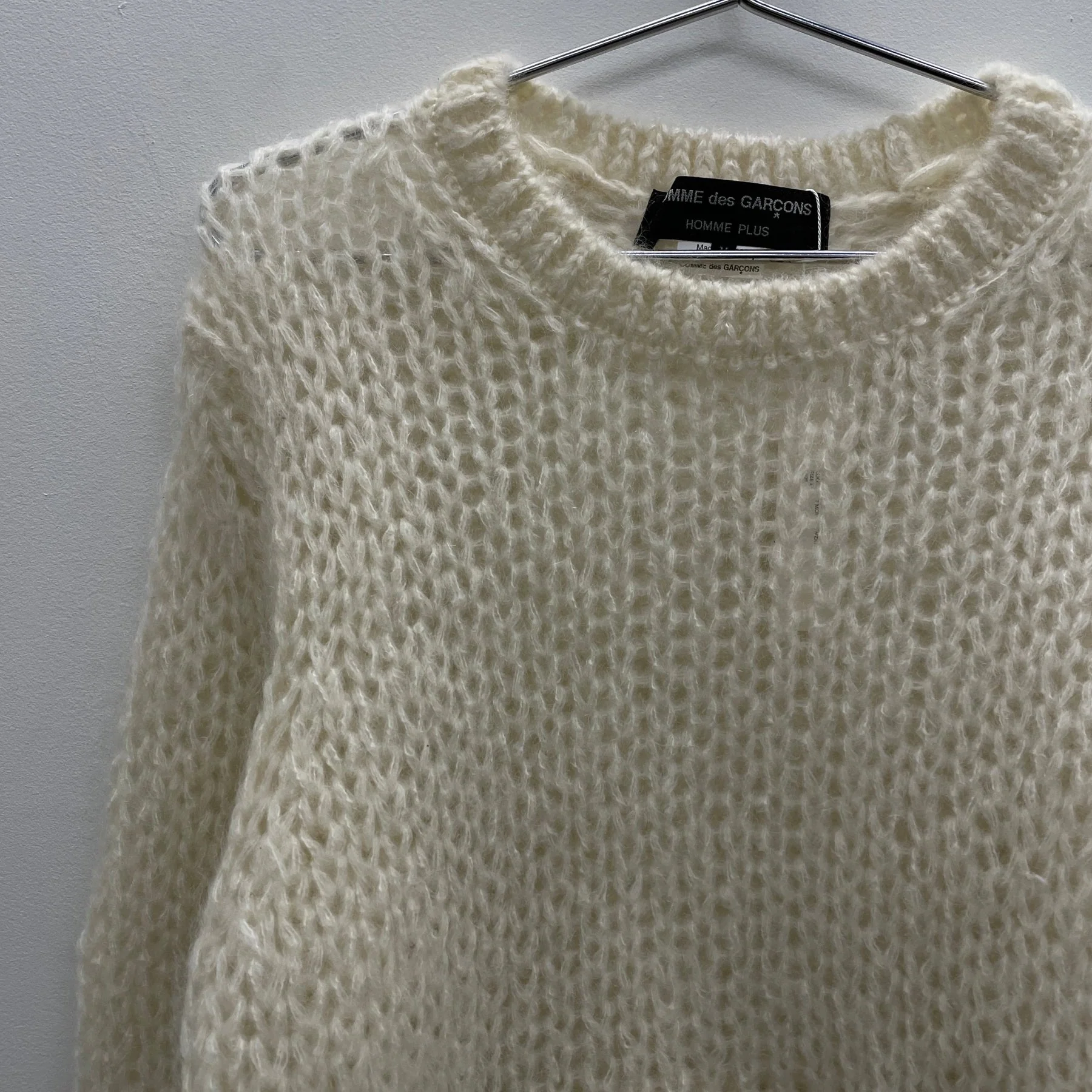 FW24 Comme Des Garçons Homme Plus Loose Knit Mohair Sweater - Image 4