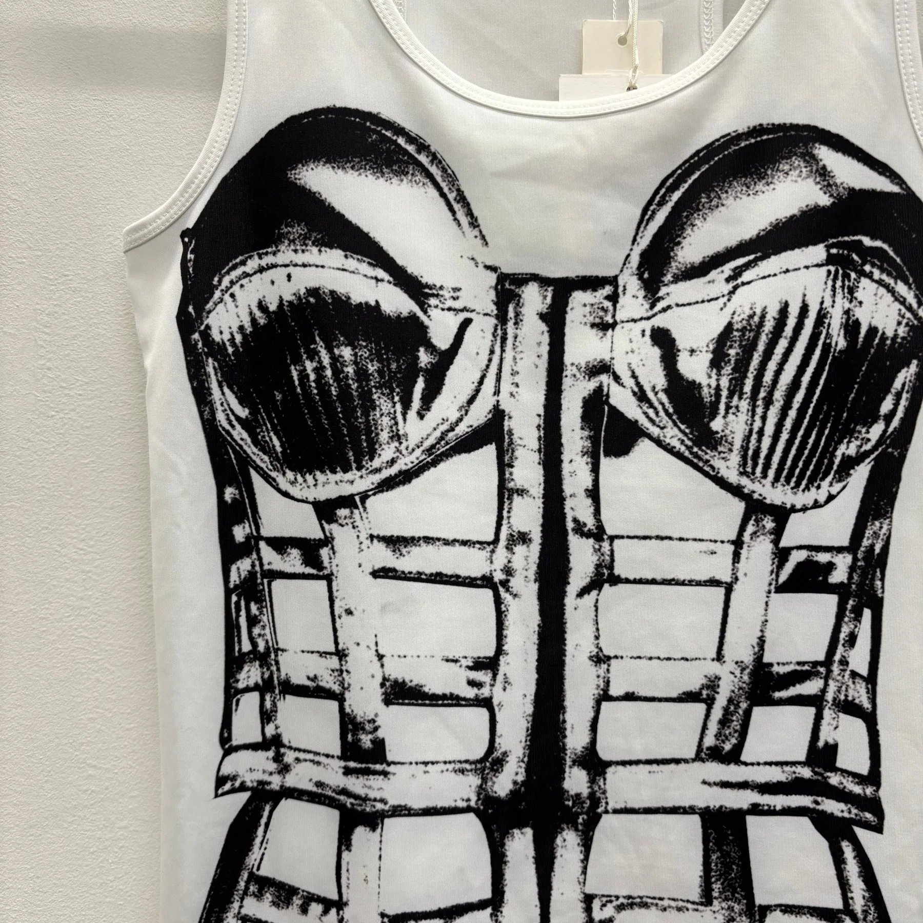 FW24 Jean Paul Gaultier Corset Printed Jersey Tank Top - Image 4