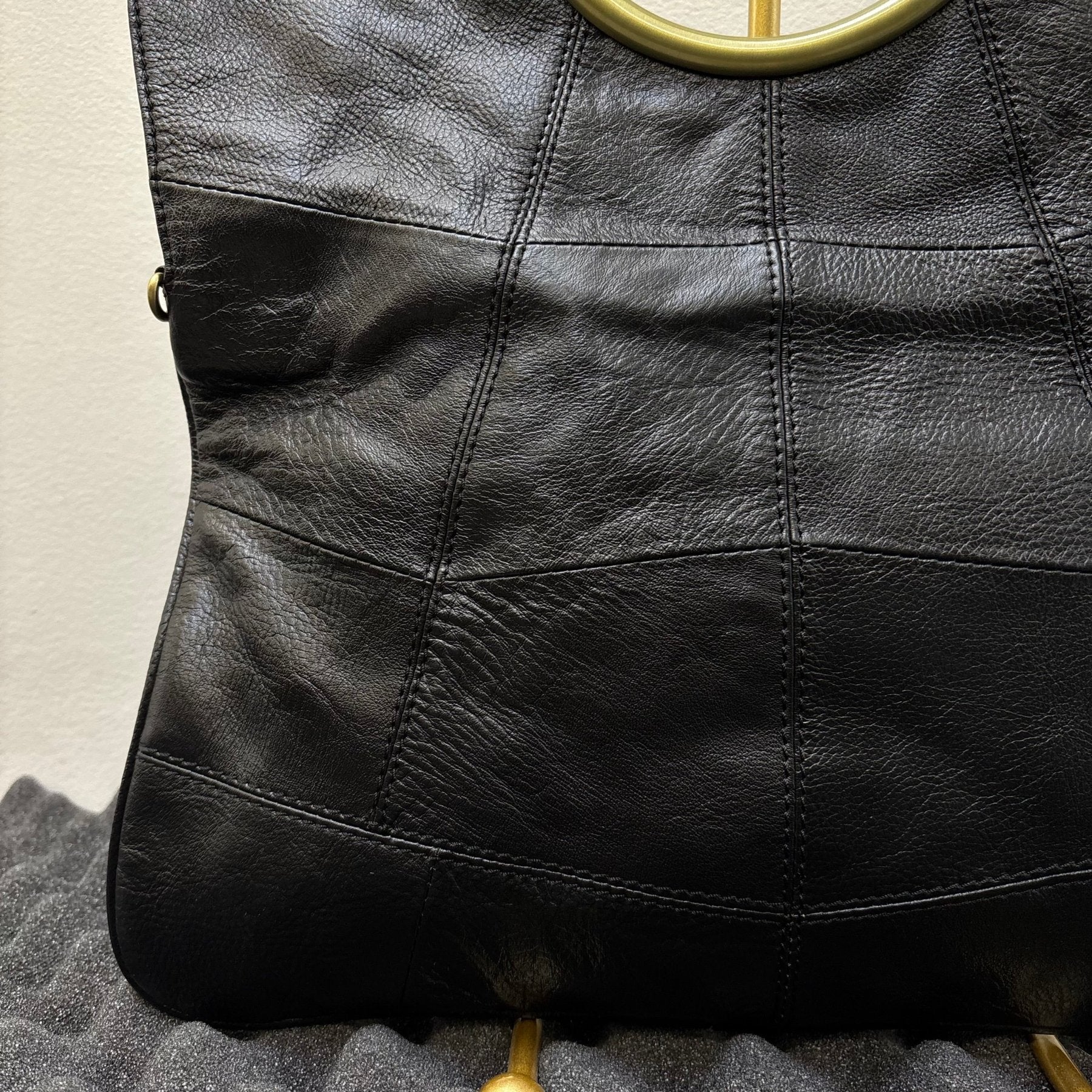 G.O.A. Patchwork Leather Circle Handle Handbag - Image 10
