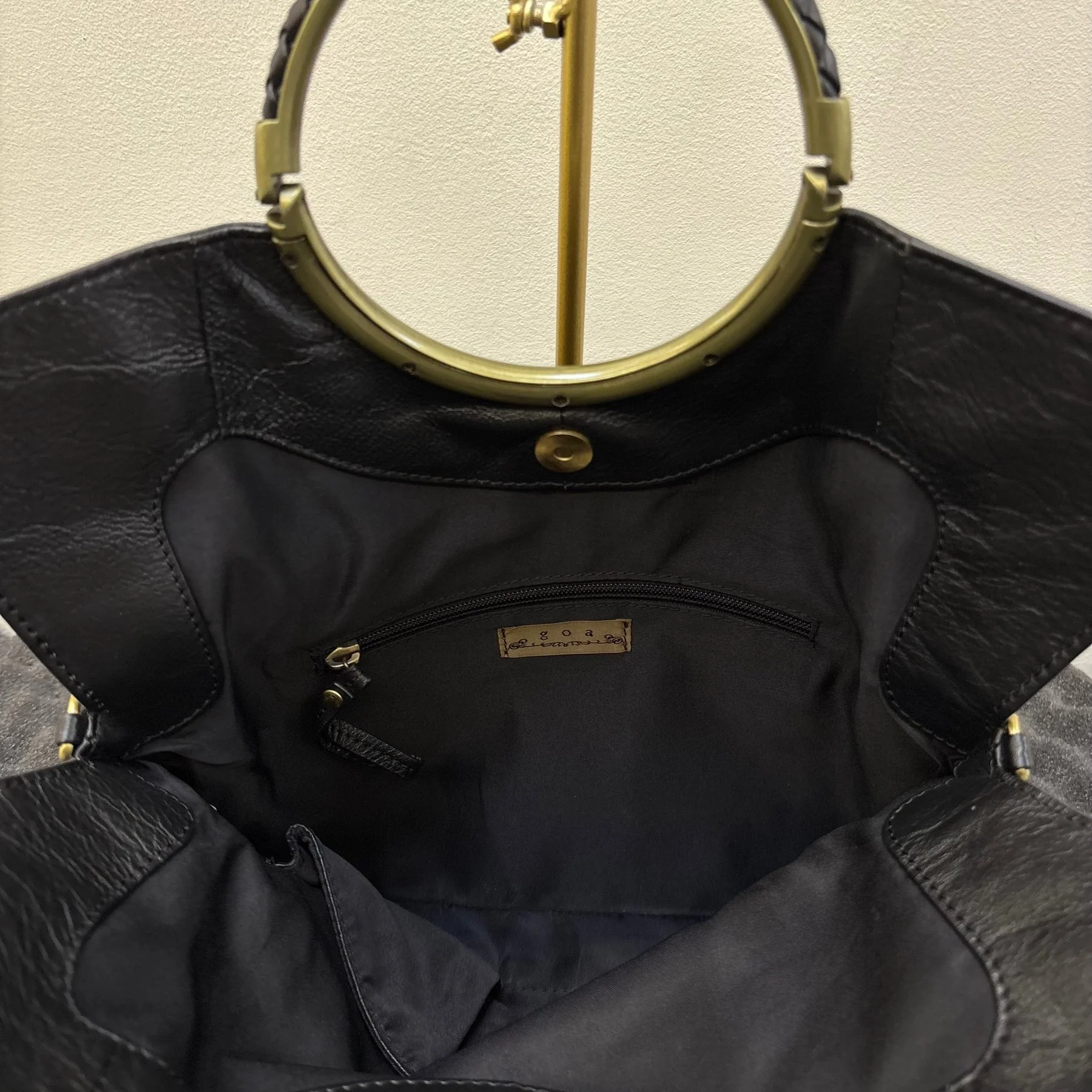 G.O.A. Patchwork Leather Circle Handle Handbag - Image 12
