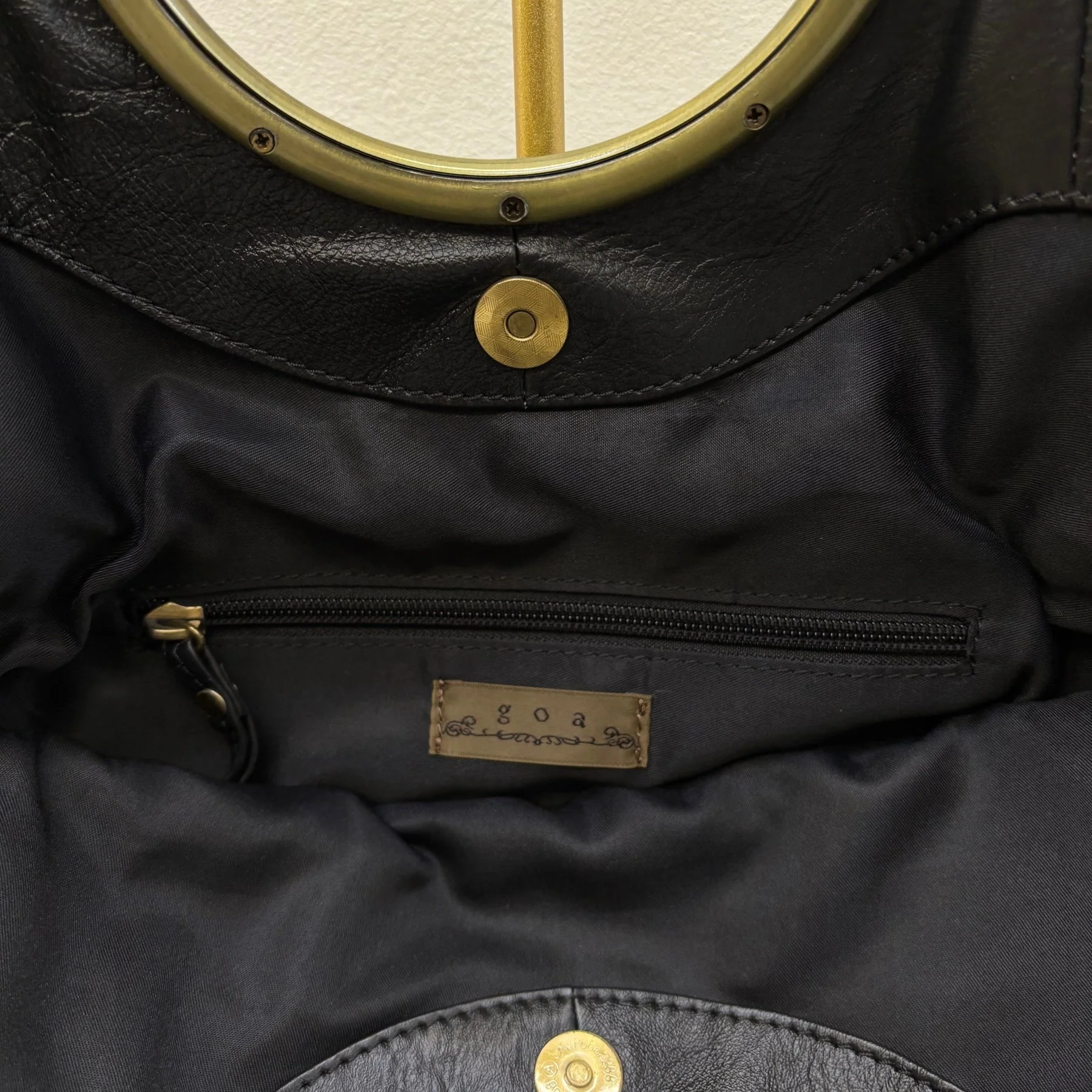 G.O.A. Patchwork Leather Circle Handle Handbag - Image 14