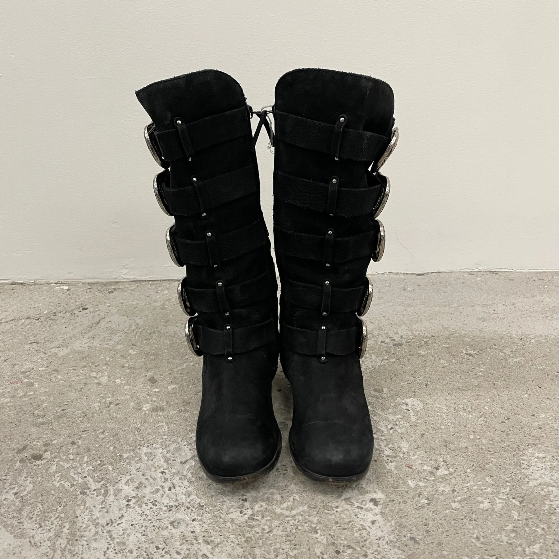 Giuseppe Zanotti X Balmain Suede Bluckle Boots - Image 3