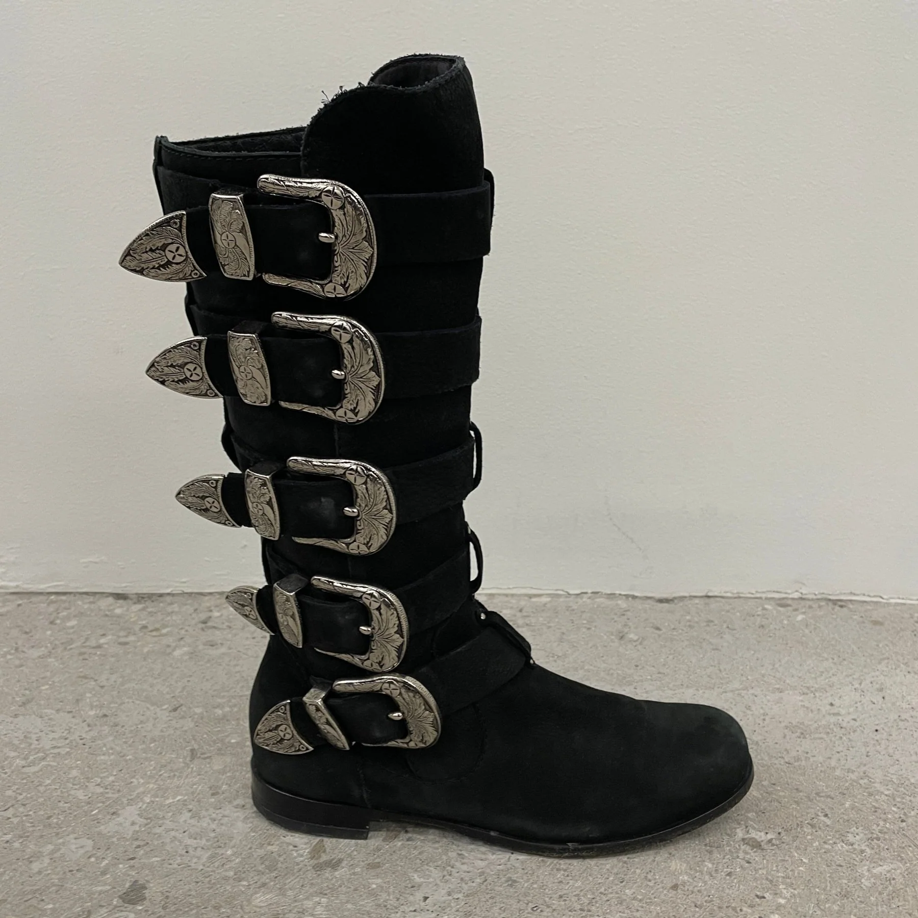 Giuseppe Zanotti X Balmain Suede Bluckle Boots - Image 5