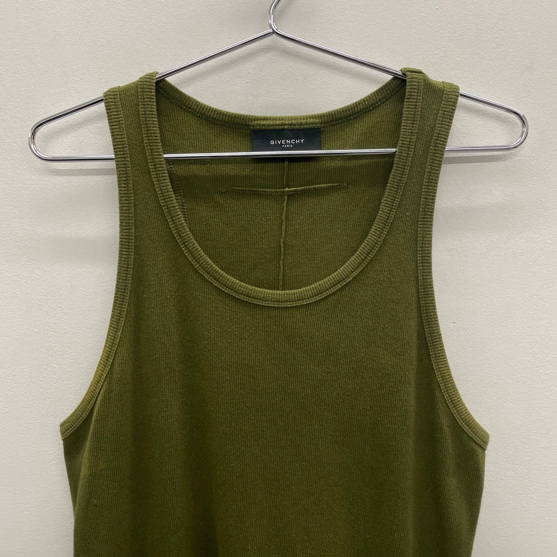 Givenchy by Ricardo Tisci Green Ribbed Tank Top - Image 3