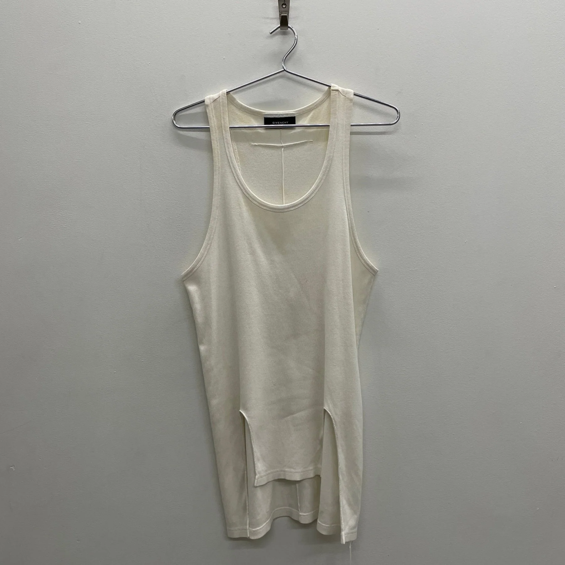 Givenchy by Ricardo Tisci White Ribbed Tank Top