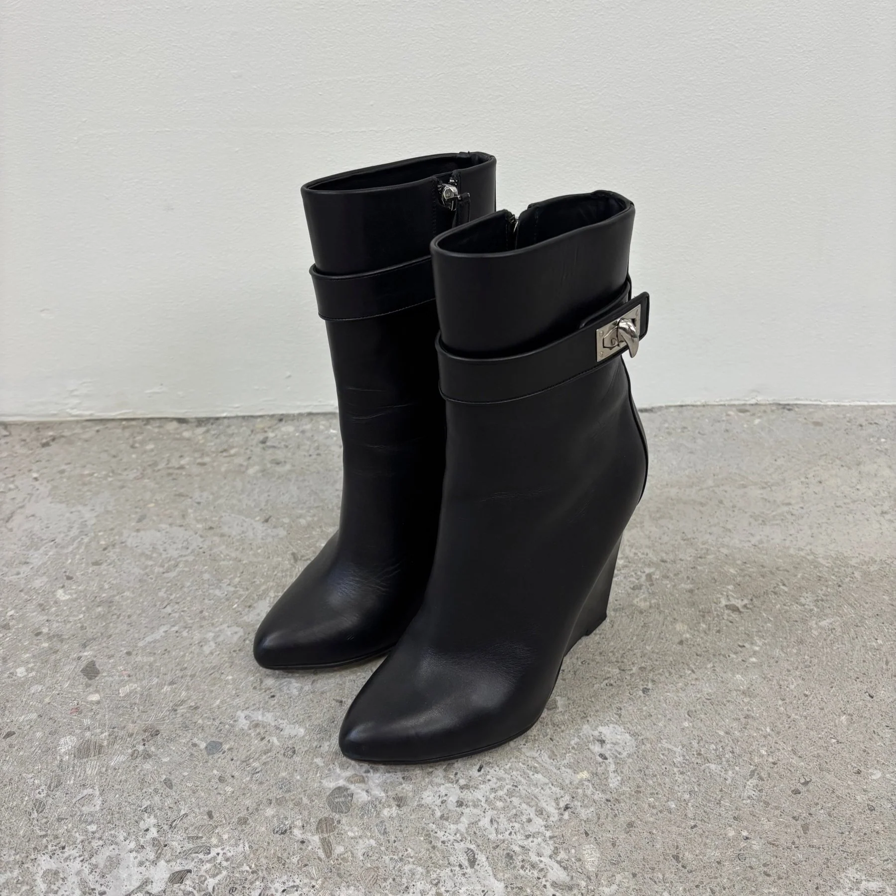 Givenchy Shark Lock Wedge Heel Boots - Image 2