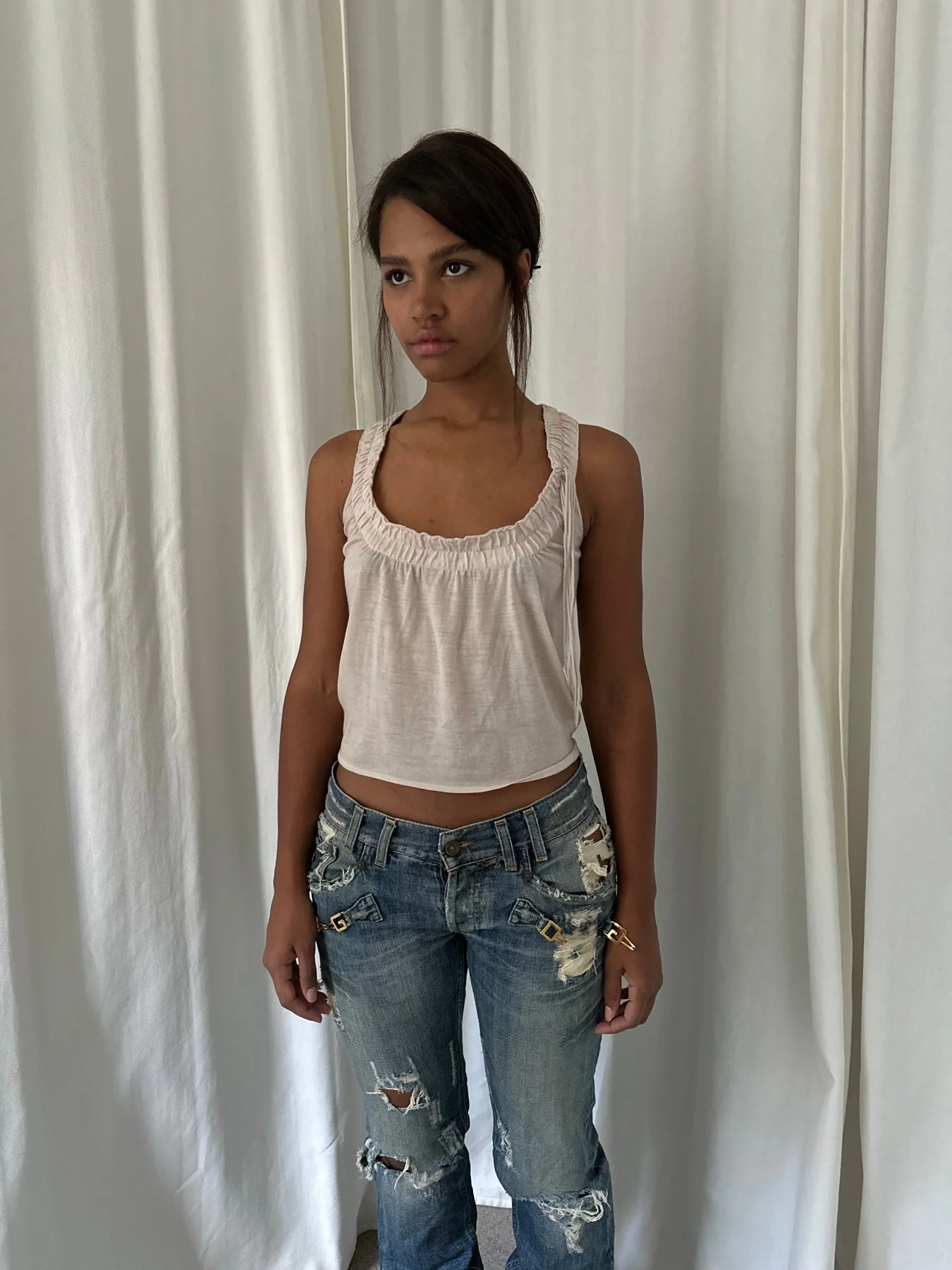 00s Gucci by Tom Ford Ruched Tank Top - Image 2