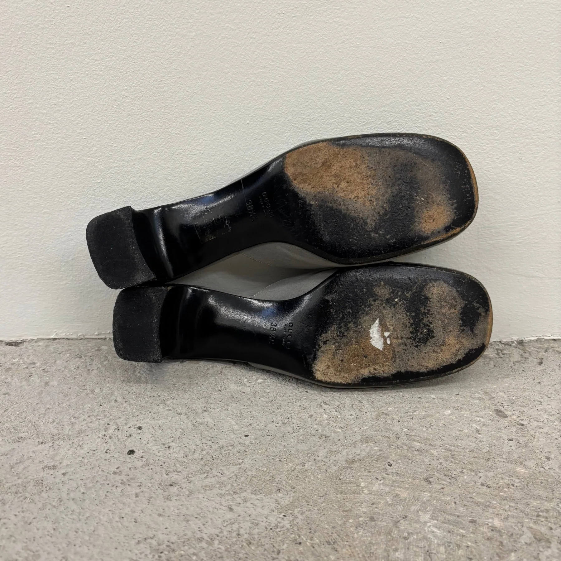 Gucci Silver Buckle Mule Heels - Image 10