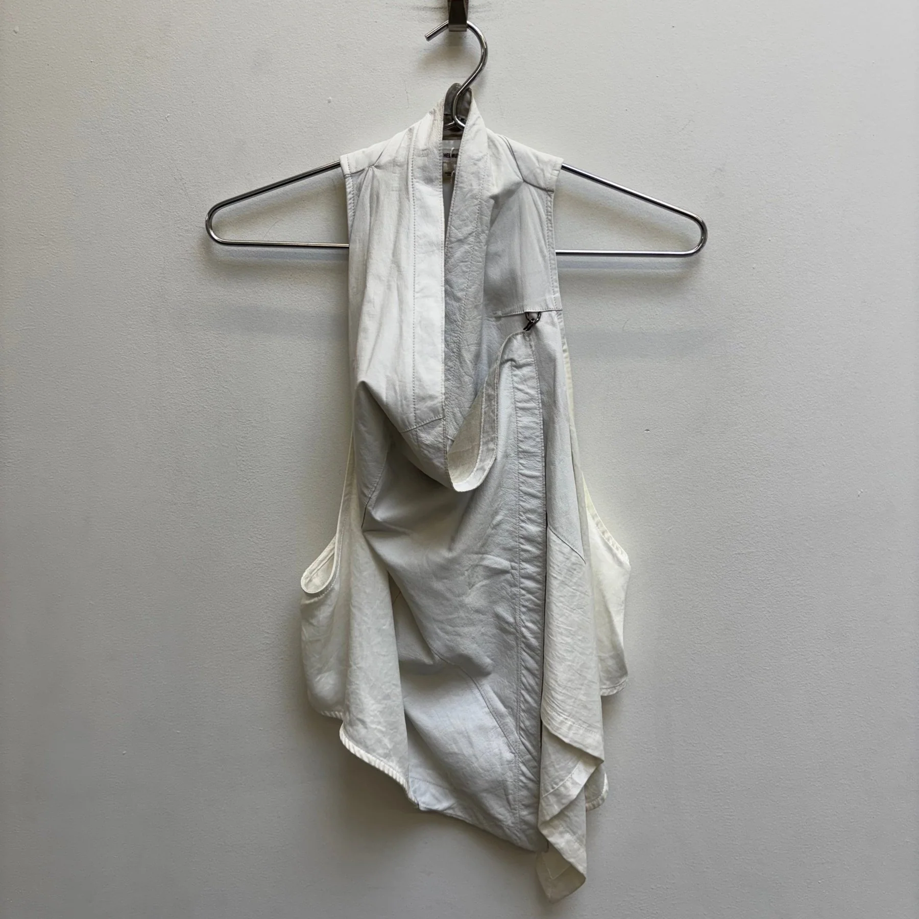 Helmut Lang Asymmetrical Leather Vest Top