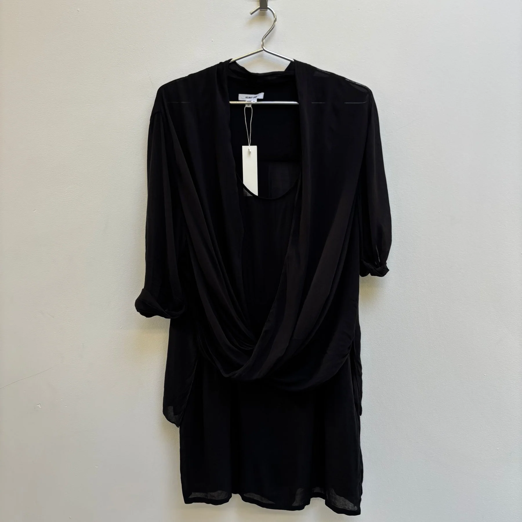 Helmut Lang Layered Sheer Draped Dress