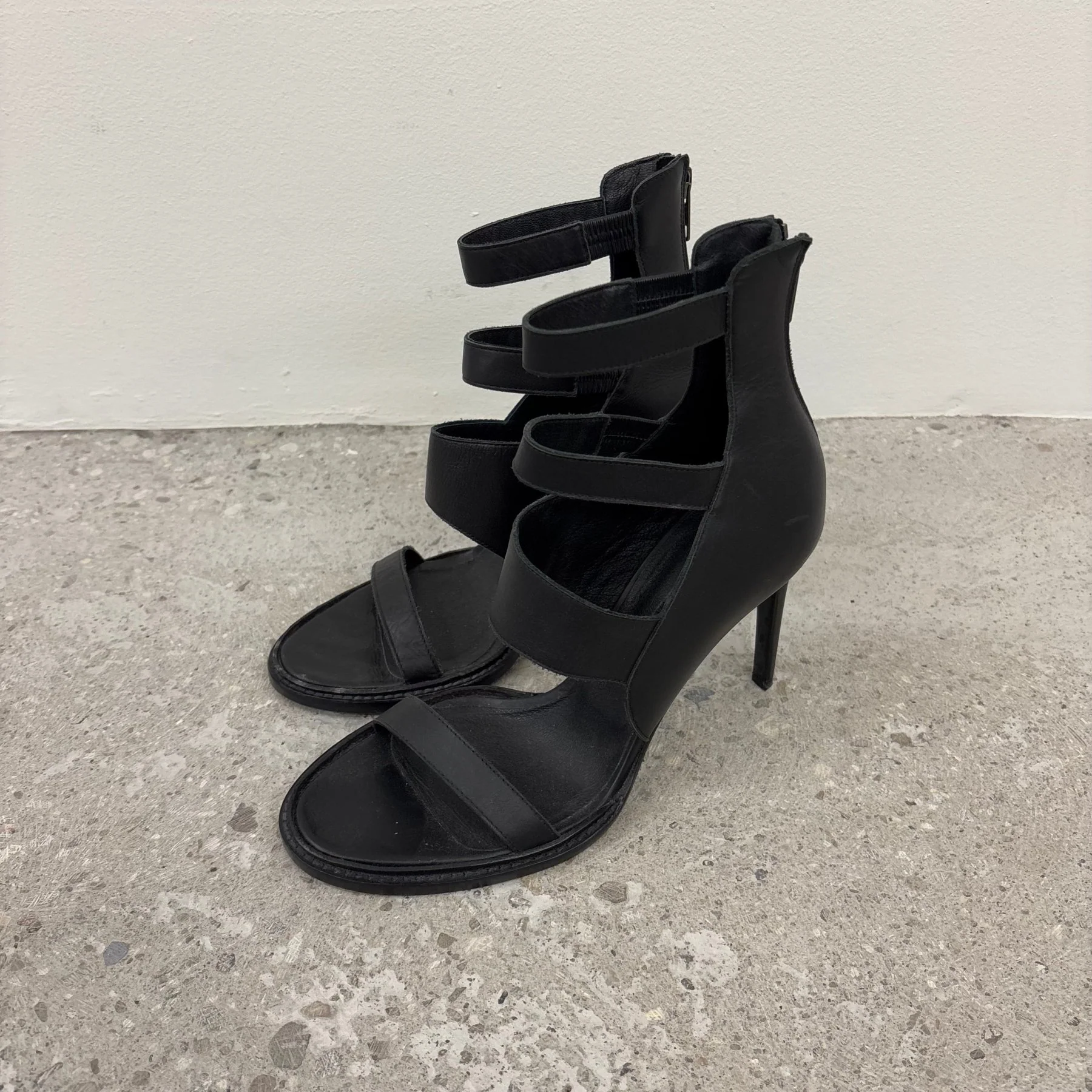 Helmut Lang Strap Leather Sandal Heels - Image 2
