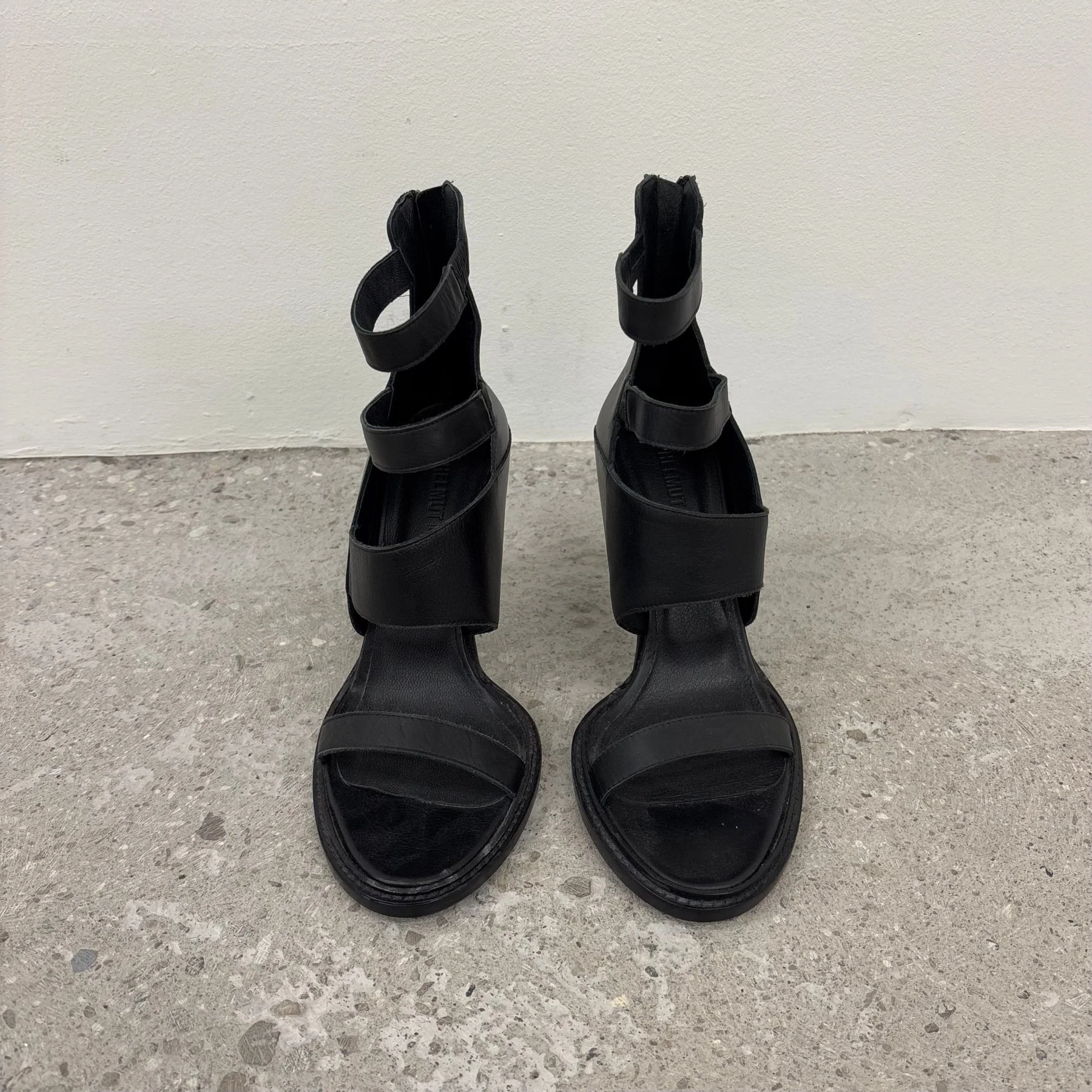 Helmut Lang Strap Leather Sandal Heels - Image 3