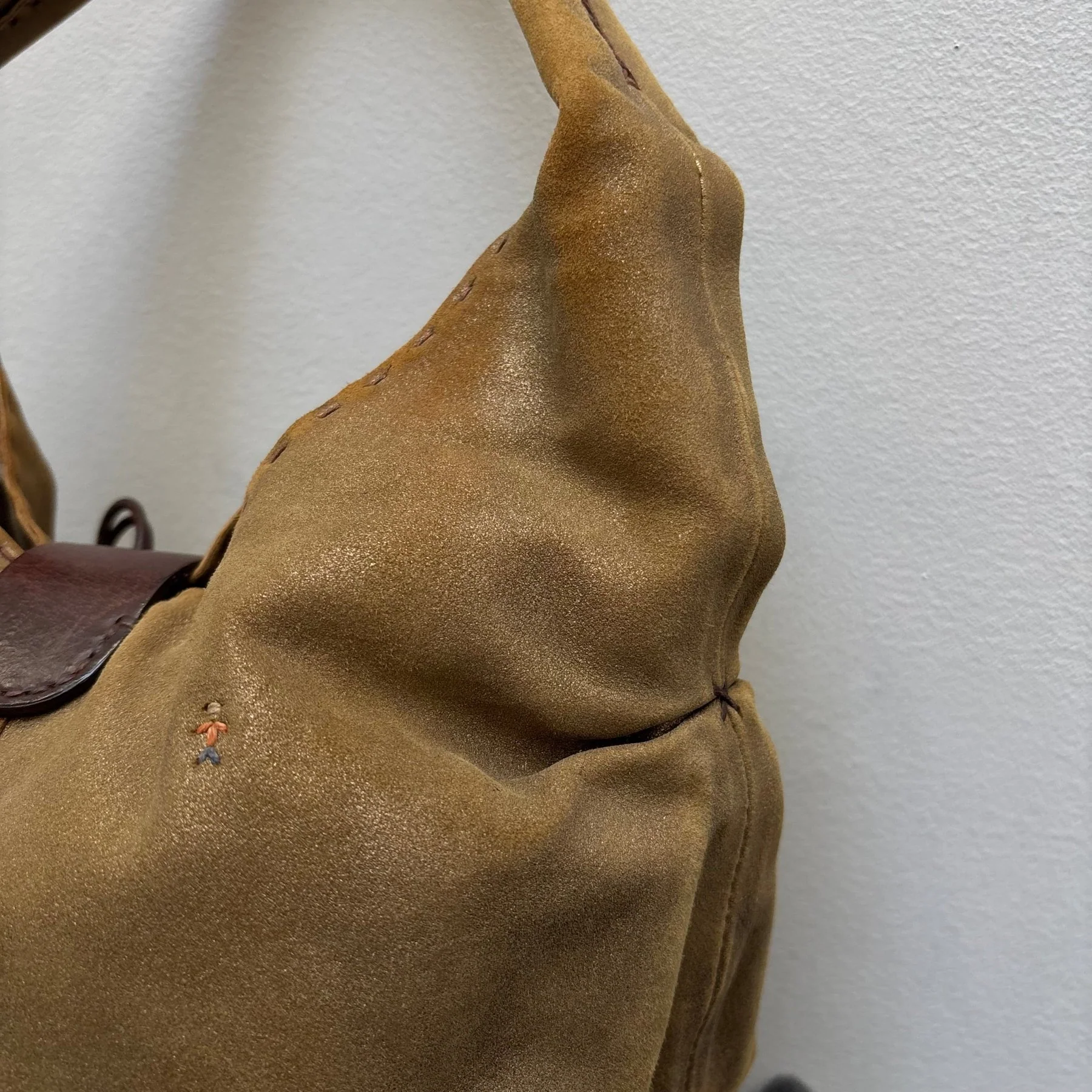 Henry Beguelin Embroidered Suede Leather Hobo Bag - Image 11