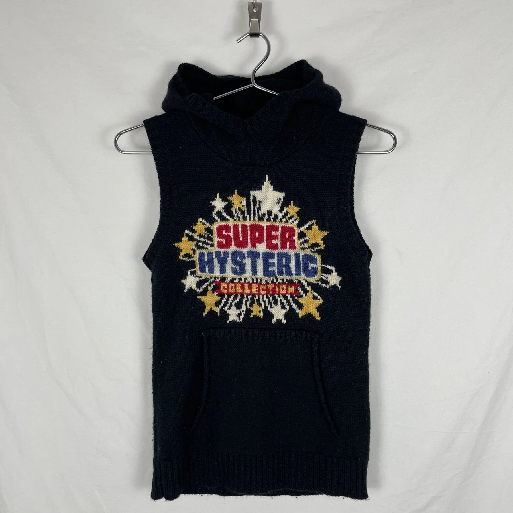 Hysteric Glamour "Super Hysteric" Knit Sleveless Hoodie