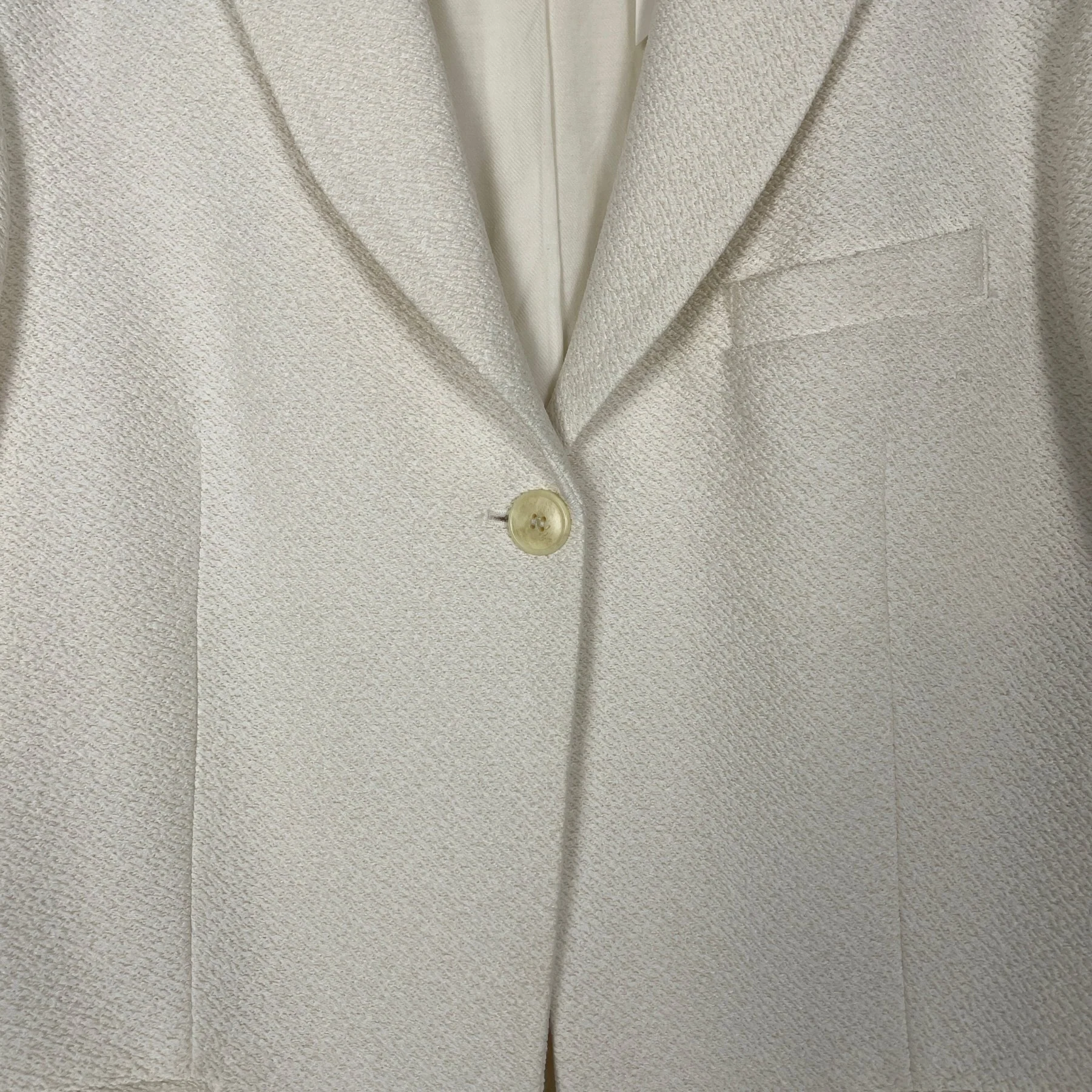 Jacquemus Single Breasted White Textured Blazer - Image 3