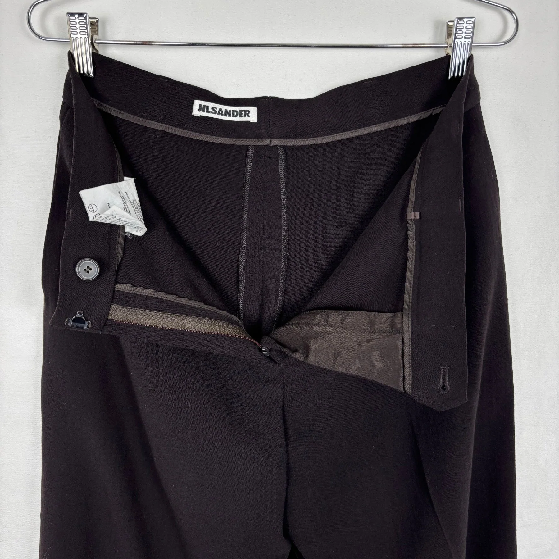 00s Jil Sander Wide Leg Trousers In Burnt Chocolate - Image 7
