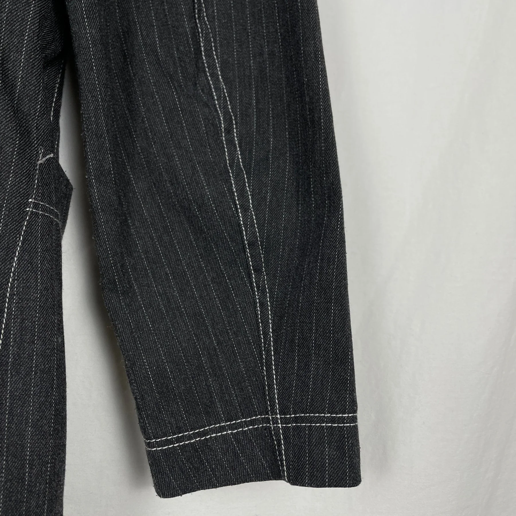 90s Junior Gaultier Fabric Switching Double Breasted Coat - Image 8