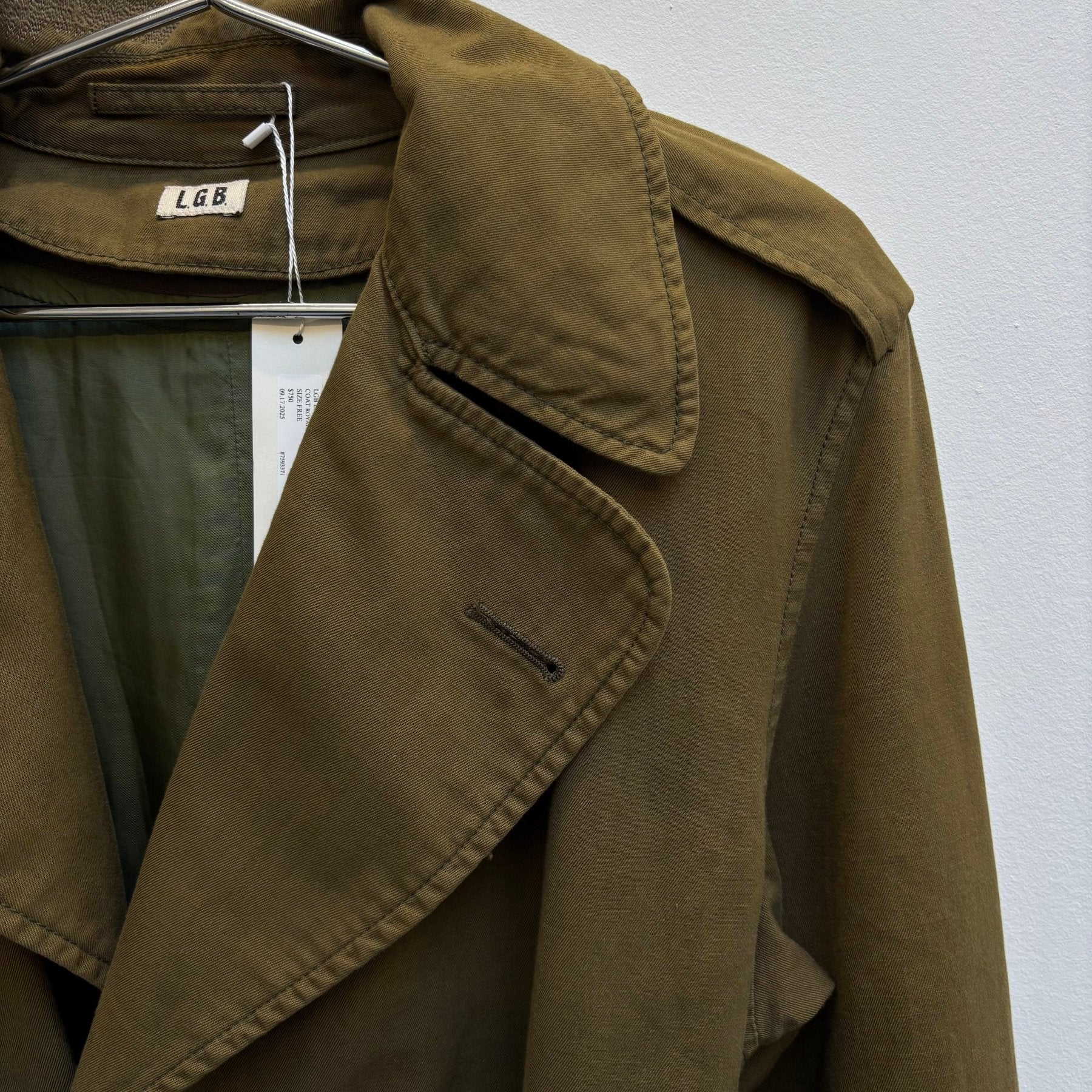 Le Grand Bleu (L.G.B.) Khaki Trench Coat Royal Flash - Image 5