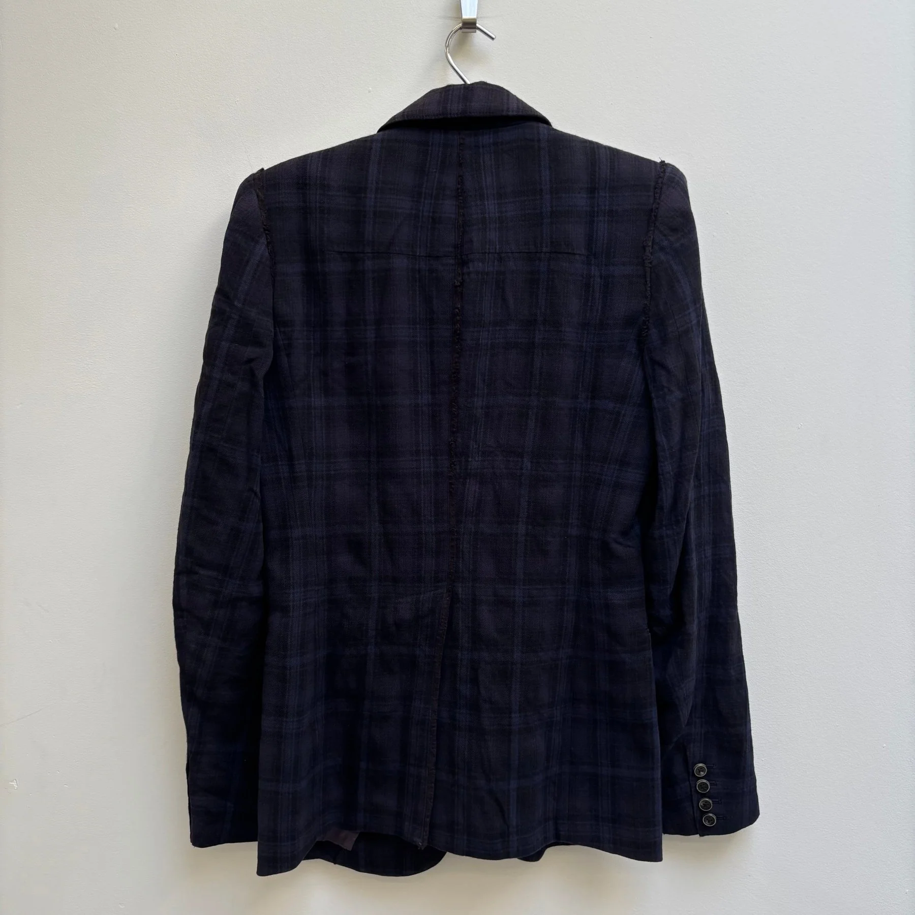 Le Grand Bleu (L.G.B.) Plaid Blue Wool Blazer - Image 2