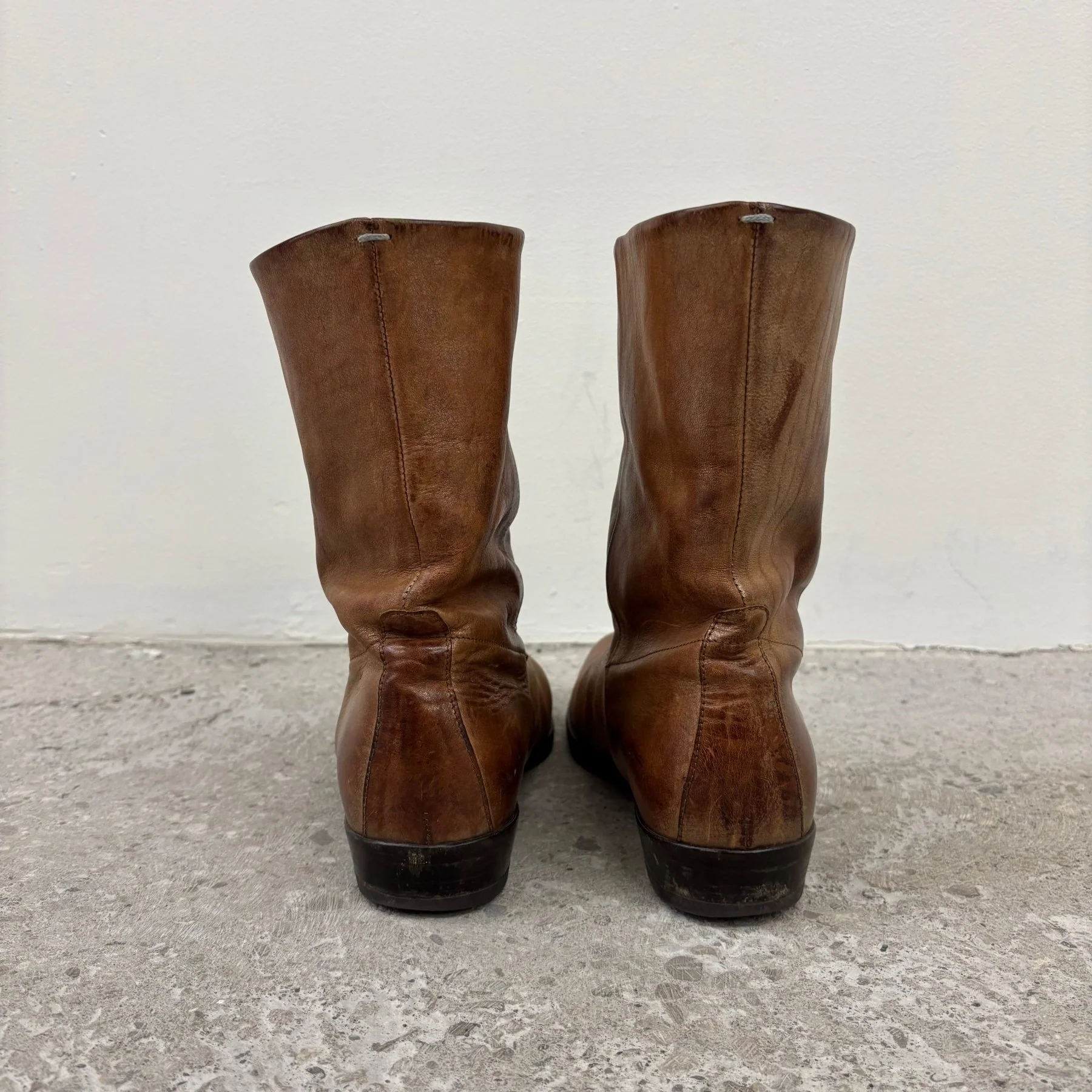 Maison Margiela ‘Pecos’ Brown Leather Boots - Image 4