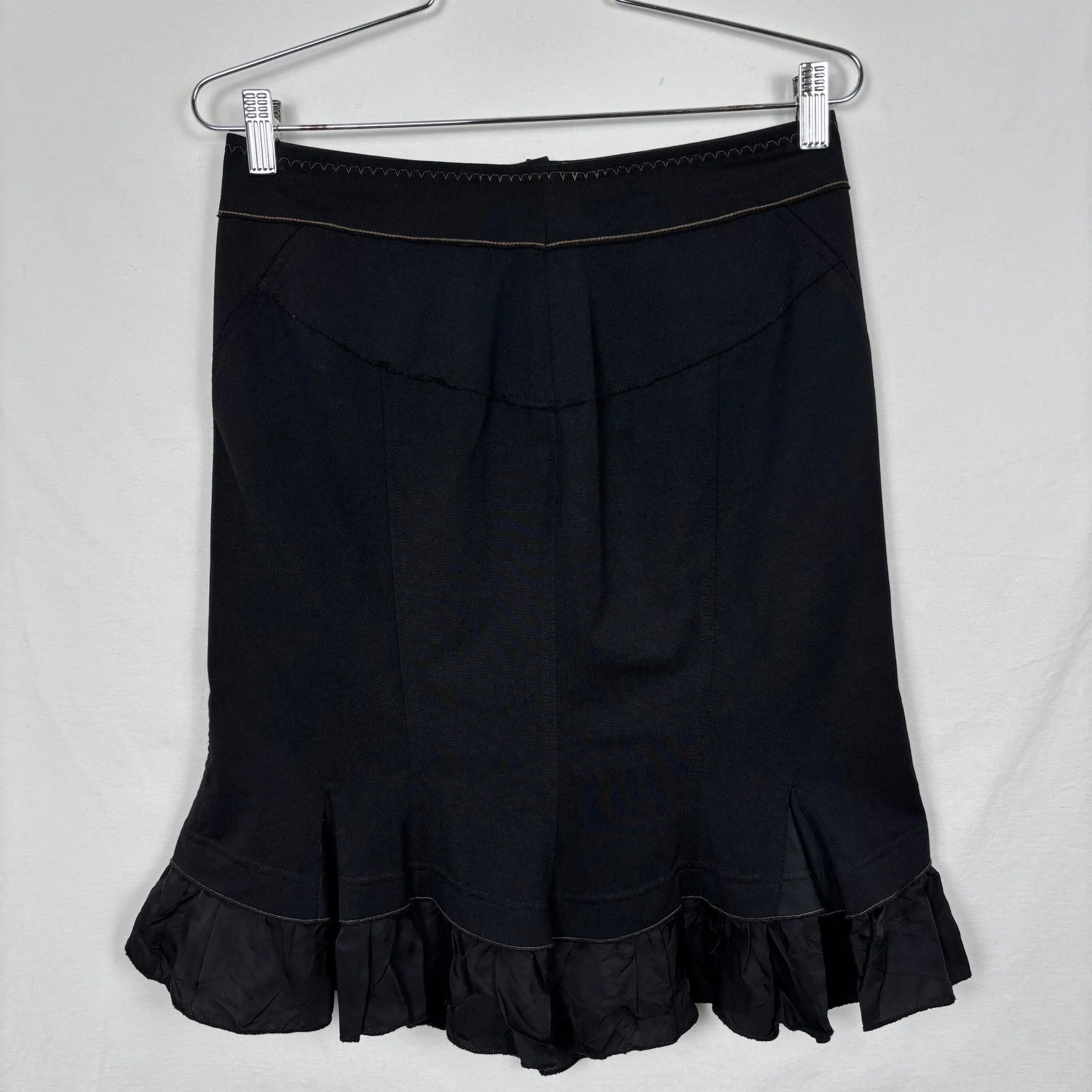 90s Marithe Francois & Girbaud Hem Frill Mini Skirt - Image 2