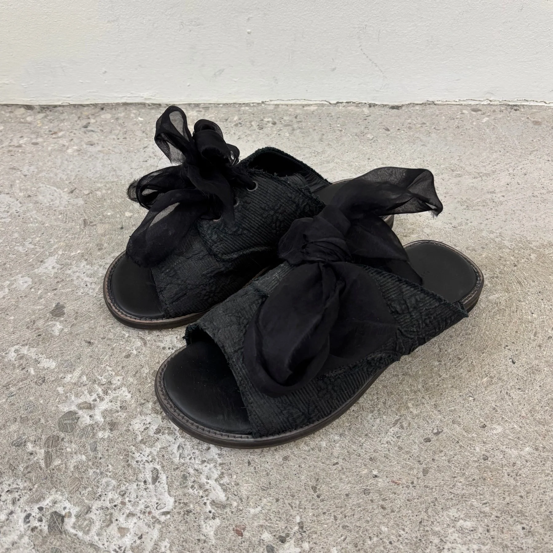 Masnada Floral Embossed Lace-Up Slides - Image 2