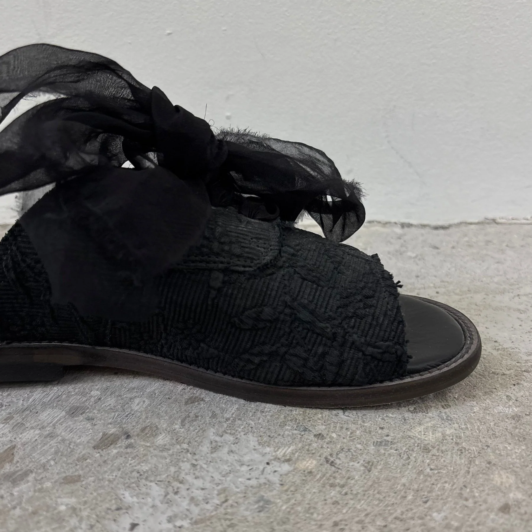 Masnada Floral Embossed Lace-Up Slides - Image 5