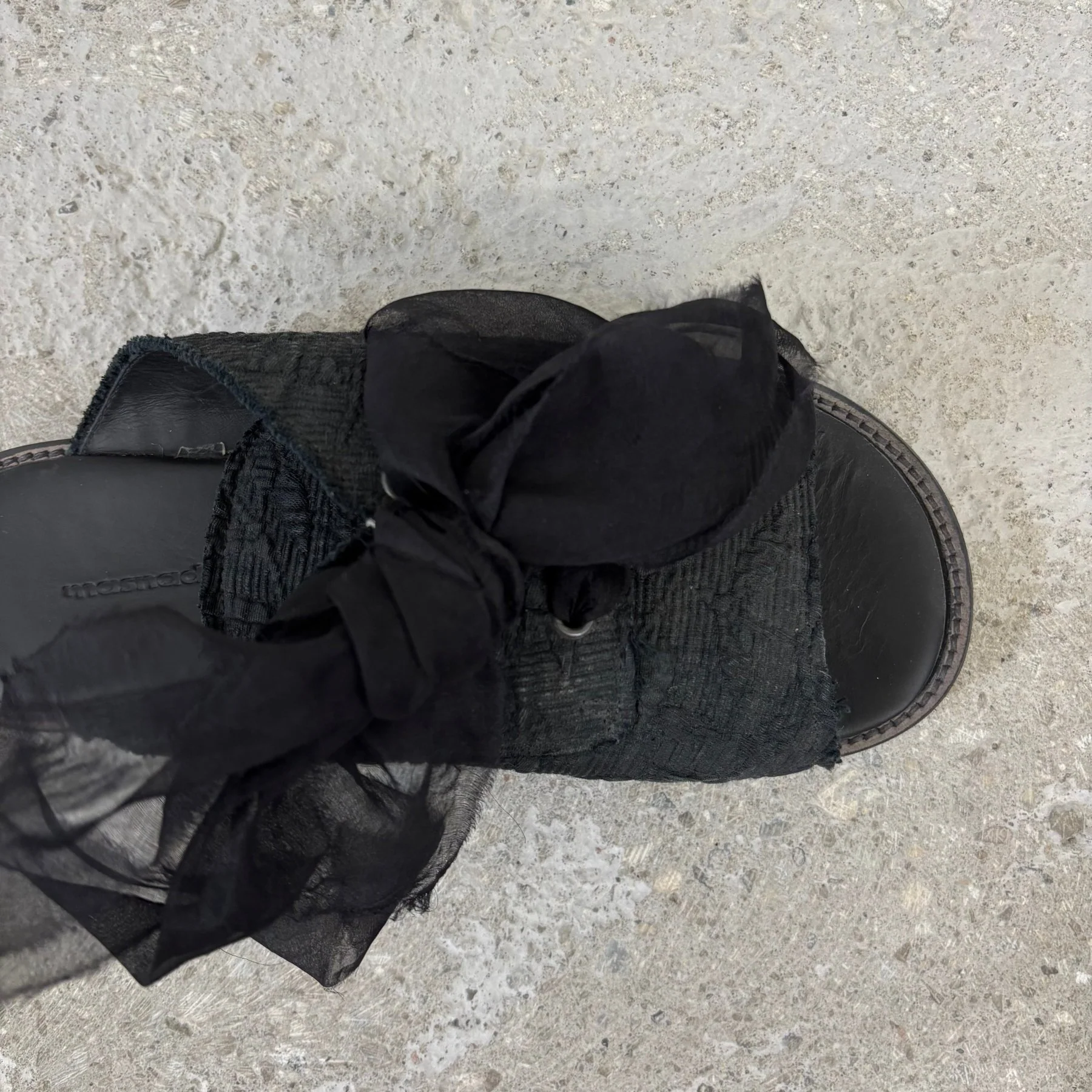 Masnada Floral Embossed Lace-Up Slides - Image 6